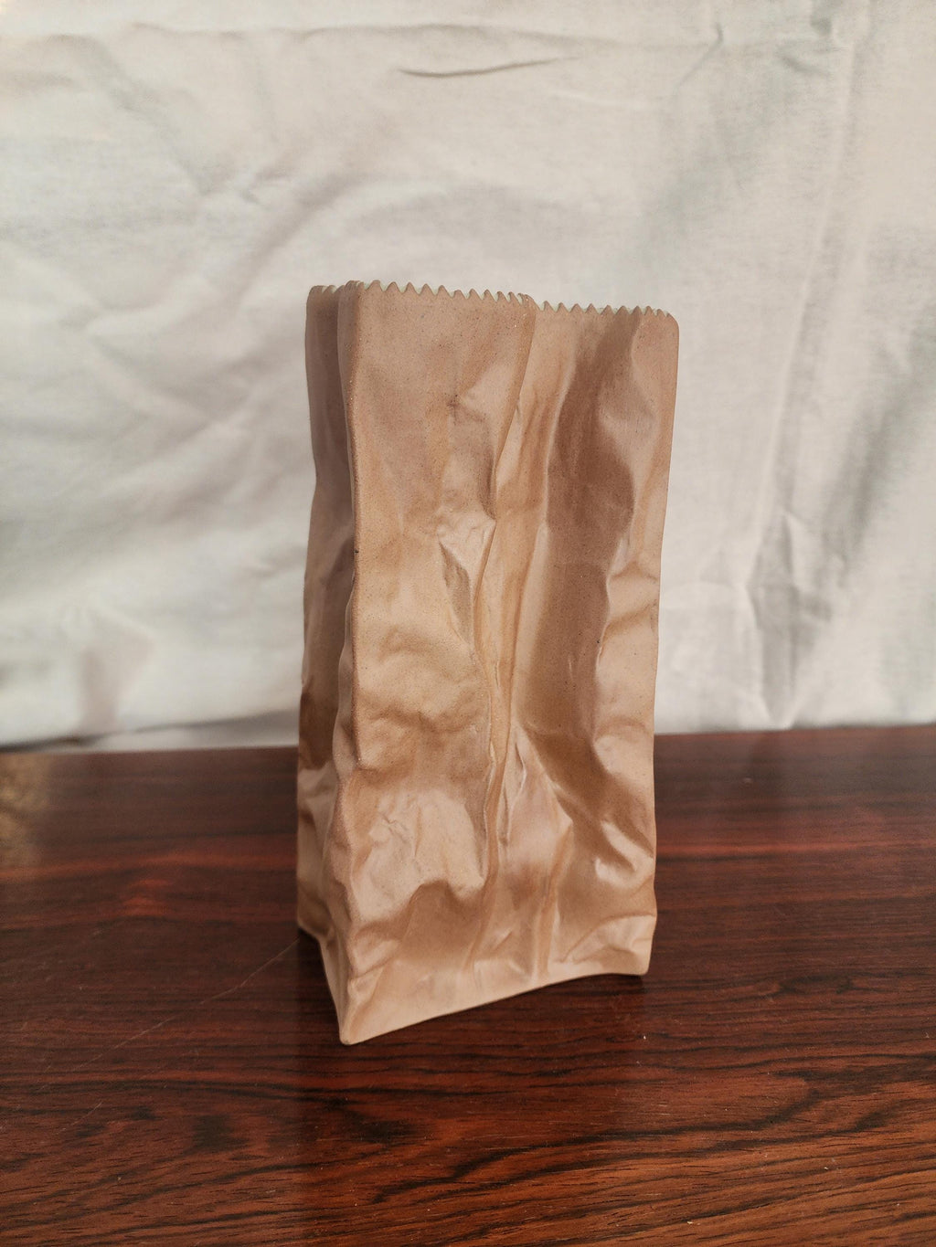 Rosenthal “Paper Bag” Vase by Tapio Wirkkala | 1970s German Porcelain | Trompe-l’oeil Ceramic Art Object