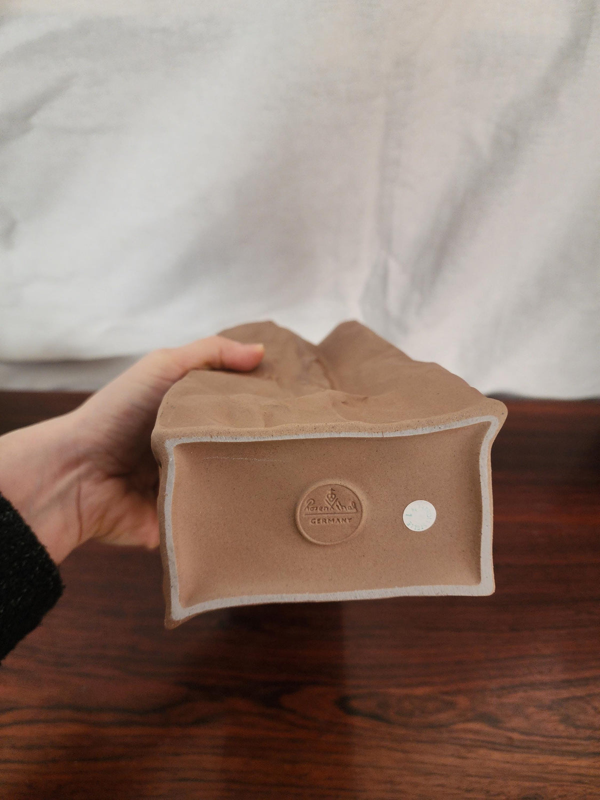 Rosenthal “Paper Bag” Vase by Tapio Wirkkala | 1970s German Porcelain | Trompe-l’oeil Ceramic Art Object