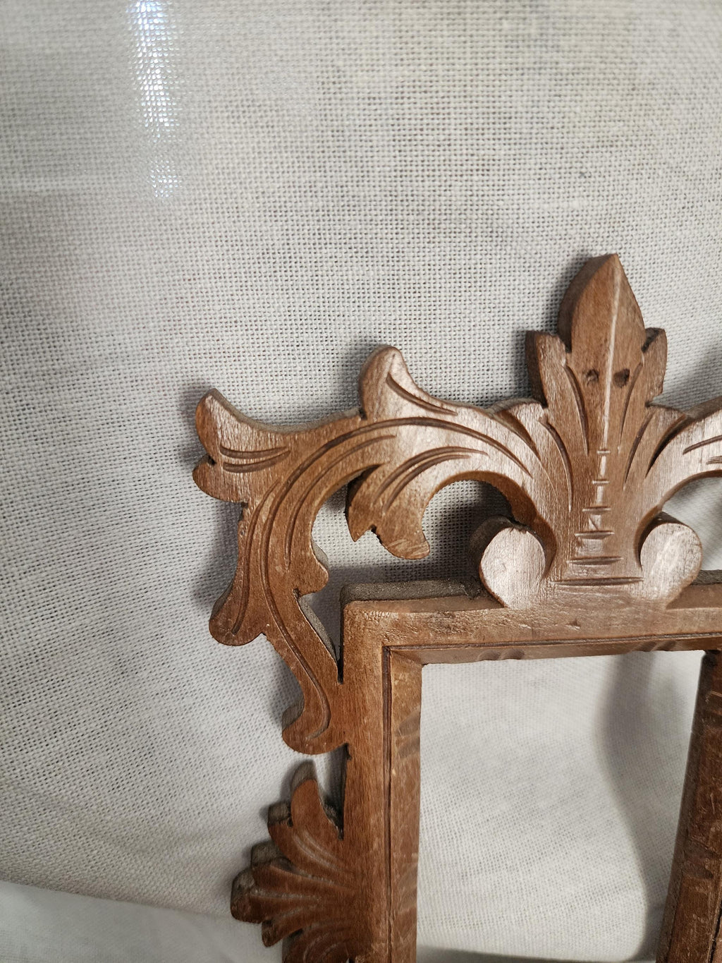 Vintage Hand-Carved Wooden Frame | Baroque Rococo Revival Mini Frame | Ornate Wall or Tabletop Decor