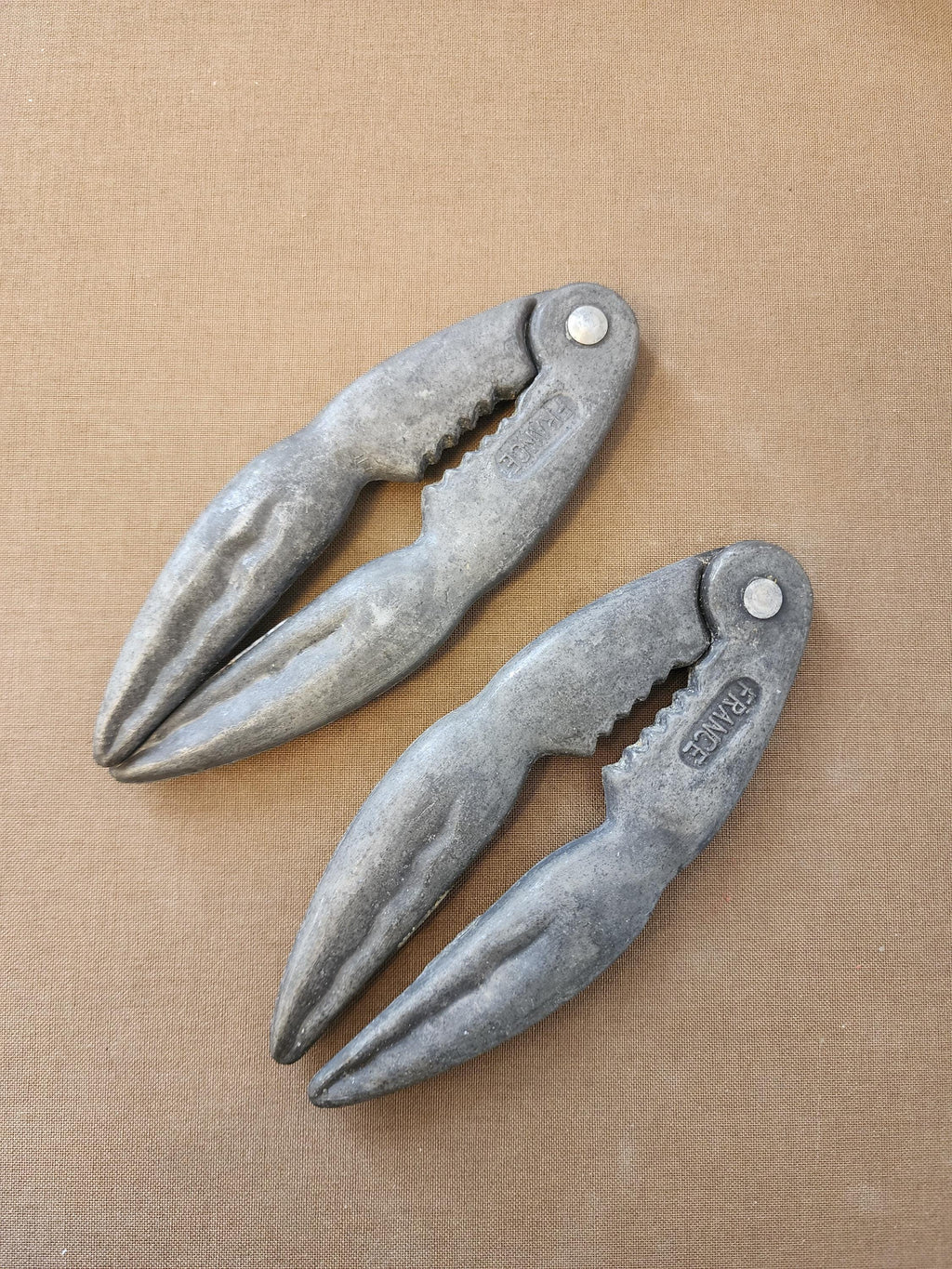 Vintage French Crab Claw Crackers | Set of 2 | Mid-Century Barware | Nautical Kitchen Decor