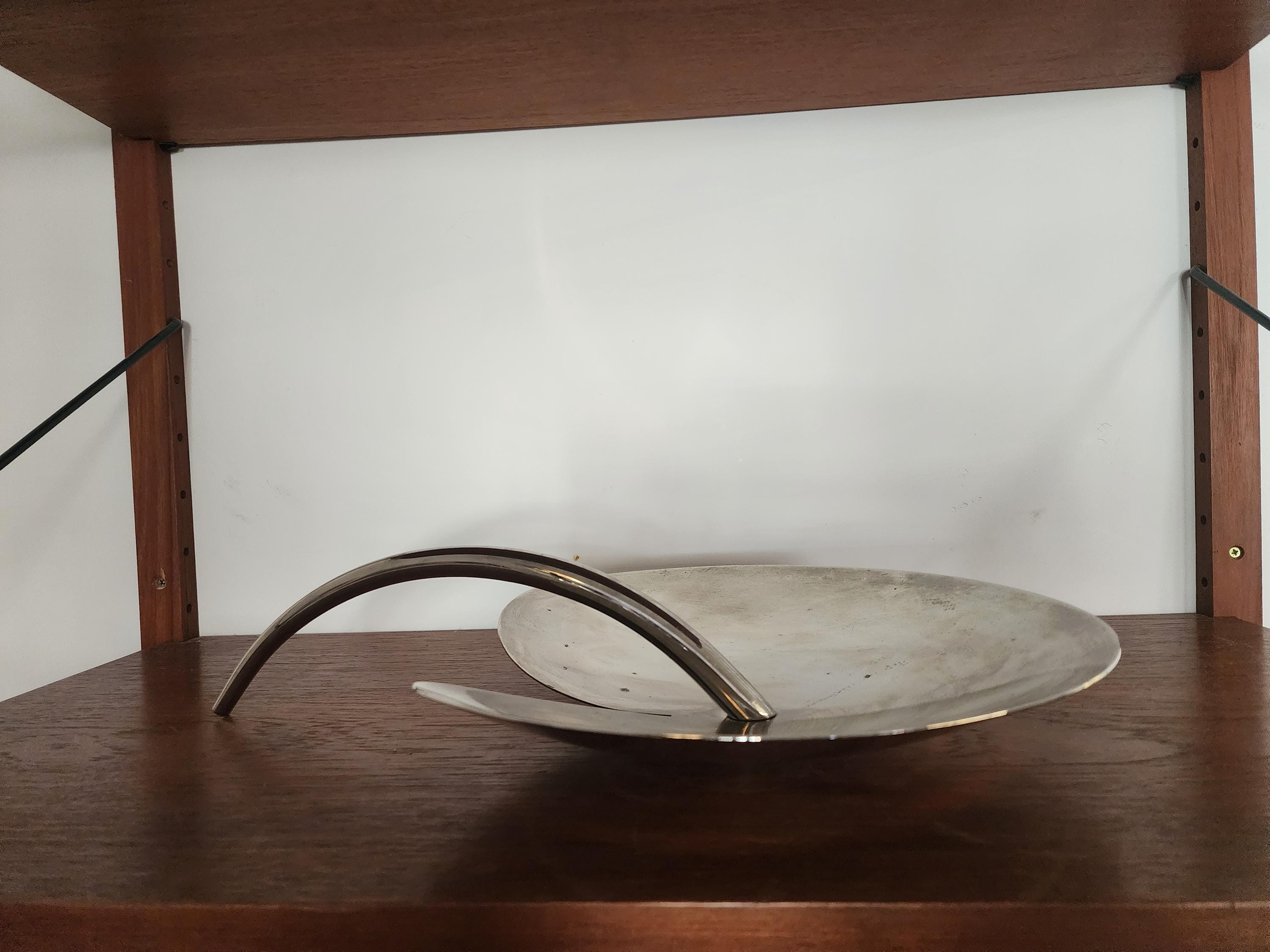 MESA Italy Stainless Steel Fruit Platter | Mid-Century Modern Biomorphic Tray