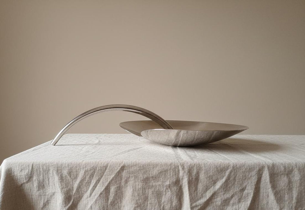 Vintage MESA Italy Stainless Steel Fruit Platter