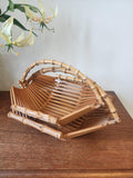 Vintage Bamboo Folding Baskets