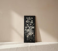 Vintage Mother of Pearl Inlaid Wall Art Black Lacquer Asian Floral Bird Panel Chinoiserie Decor Organic Modern Art