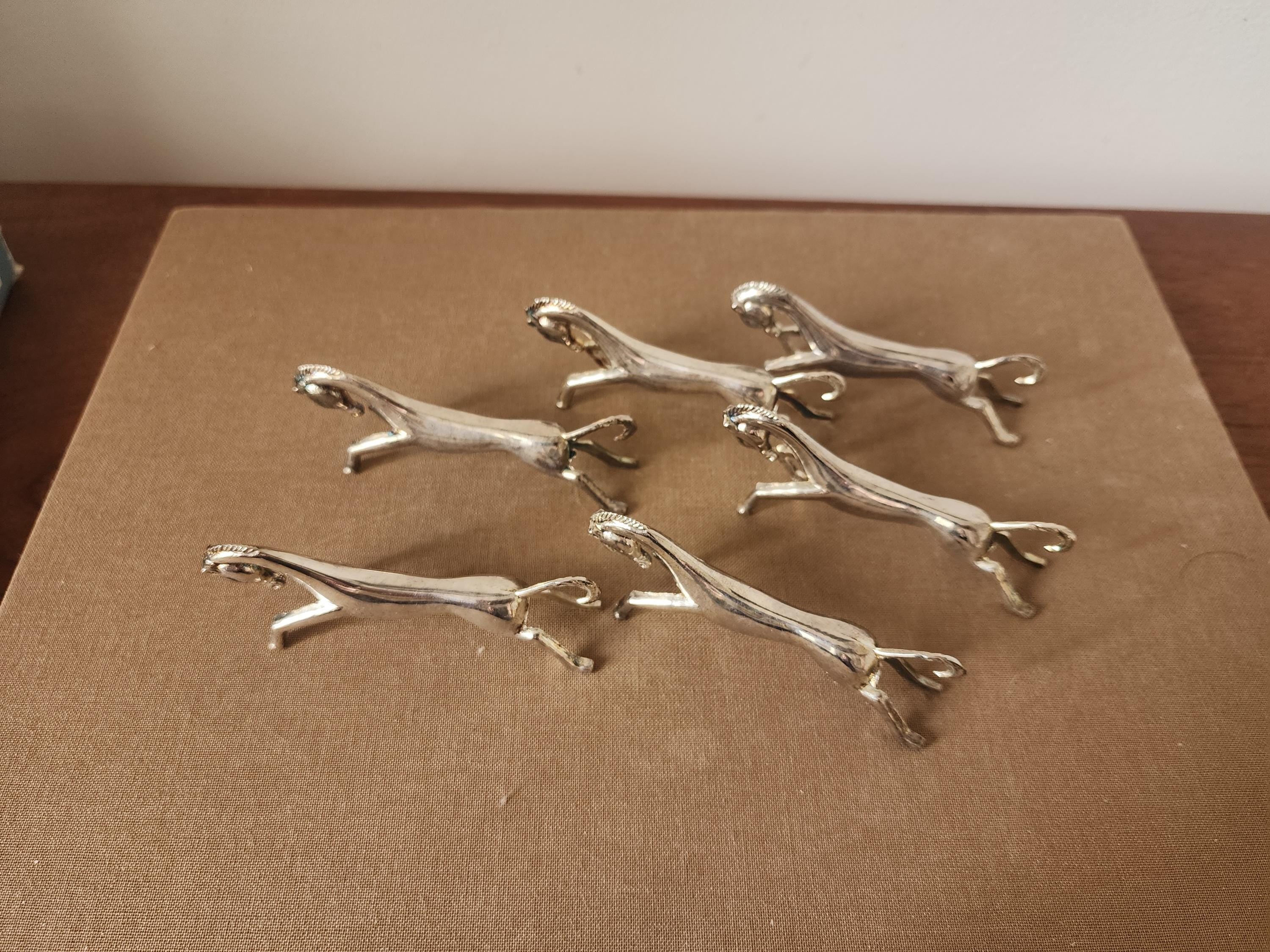 Vintage Silver Horse Cutlery Rests Set of 6 Equestrian Knife Rests French Country Table Decor Easter Hosting Vintage Table Setting