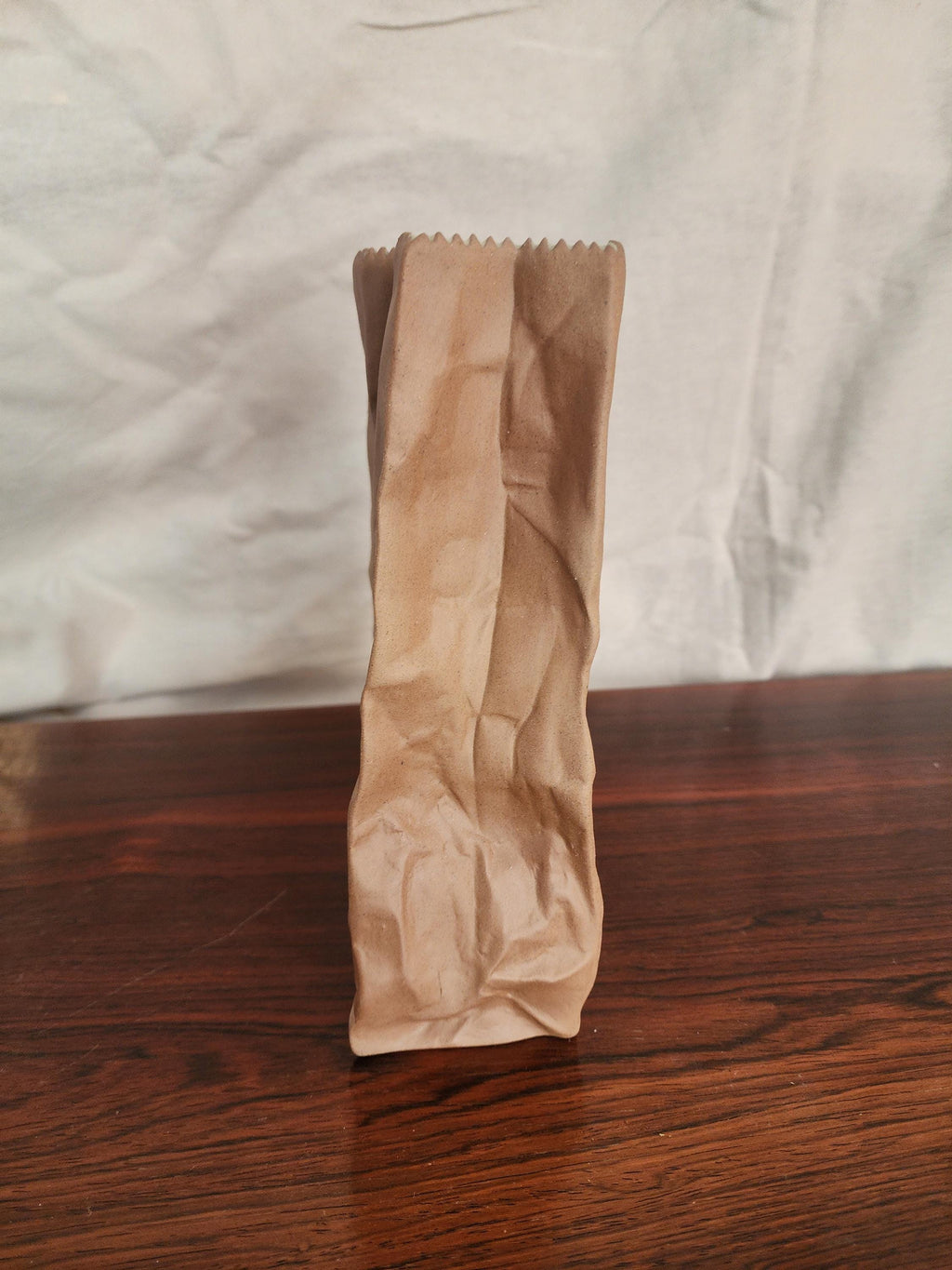Rosenthal “Paper Bag” Vase by Tapio Wirkkala | 1970s German Porcelain | Trompe-l’oeil Ceramic Art Object