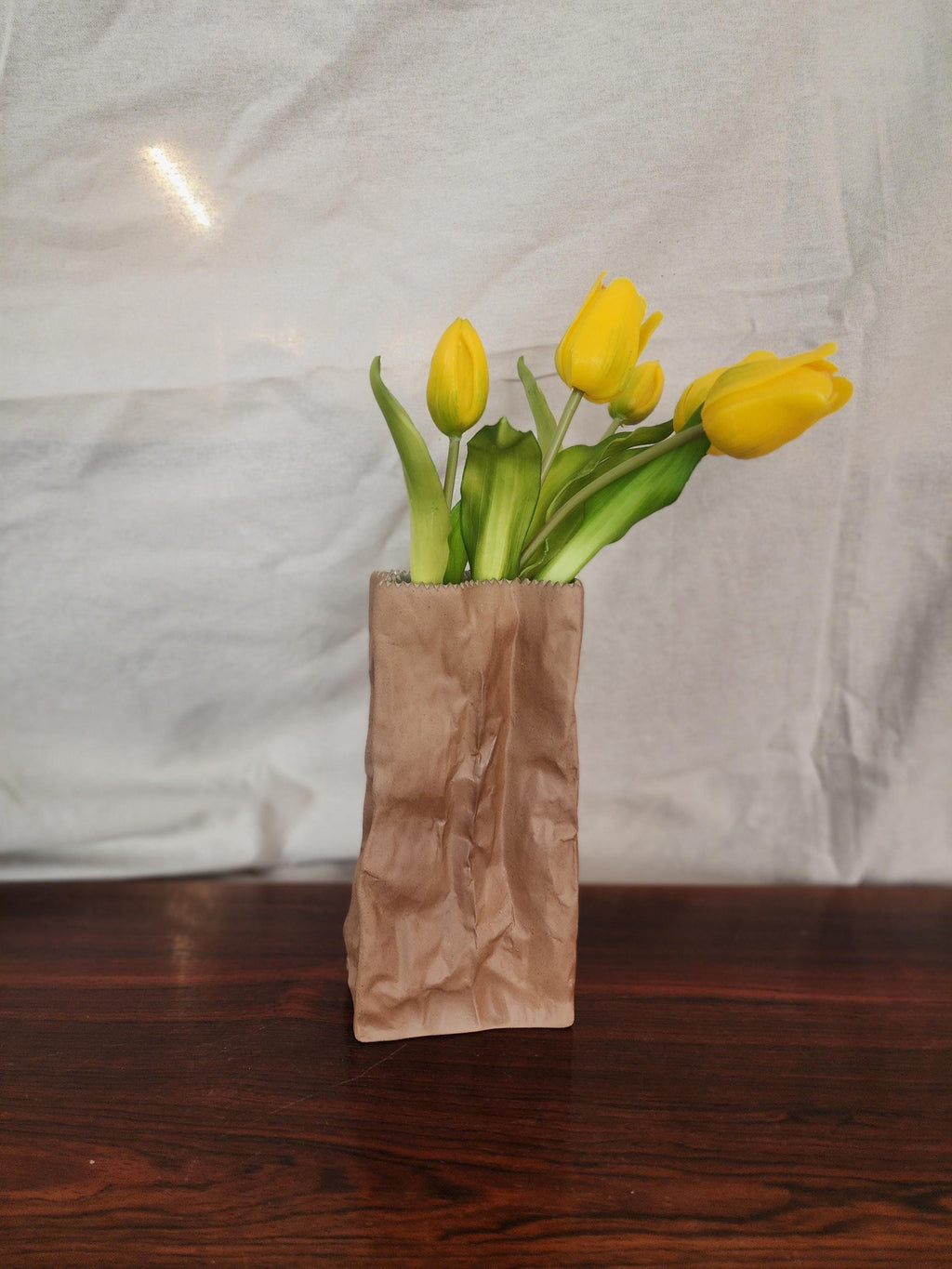 Rosenthal “Paper Bag” Vase by Tapio Wirkkala | 1970s German Porcelain | Trompe-l’oeil Ceramic Art Object