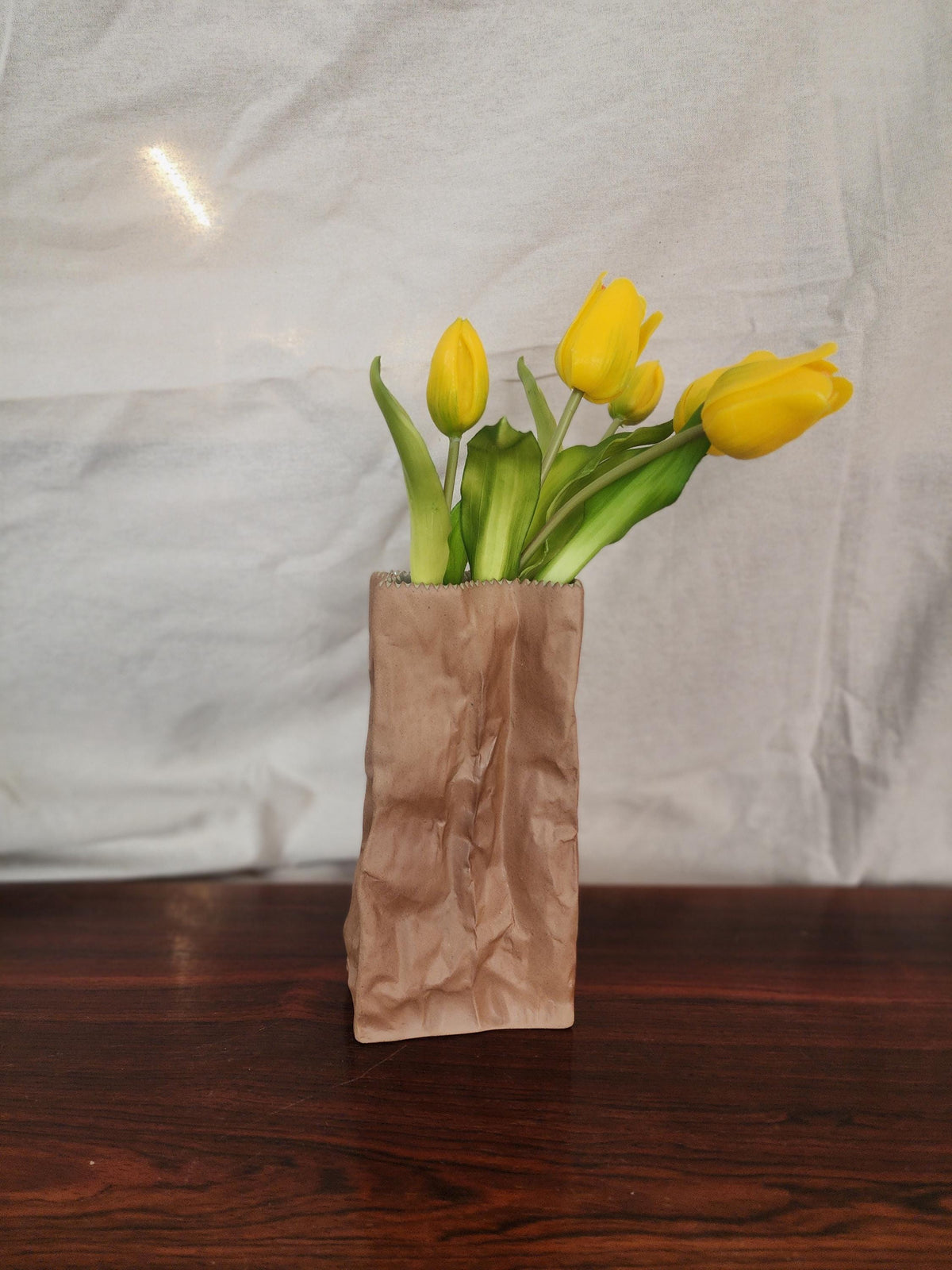 Rosenthal “Paper Bag” Vase by Tapio Wirkkala | 1970s German Porcelain | Trompe-l’oeil Ceramic Art Object