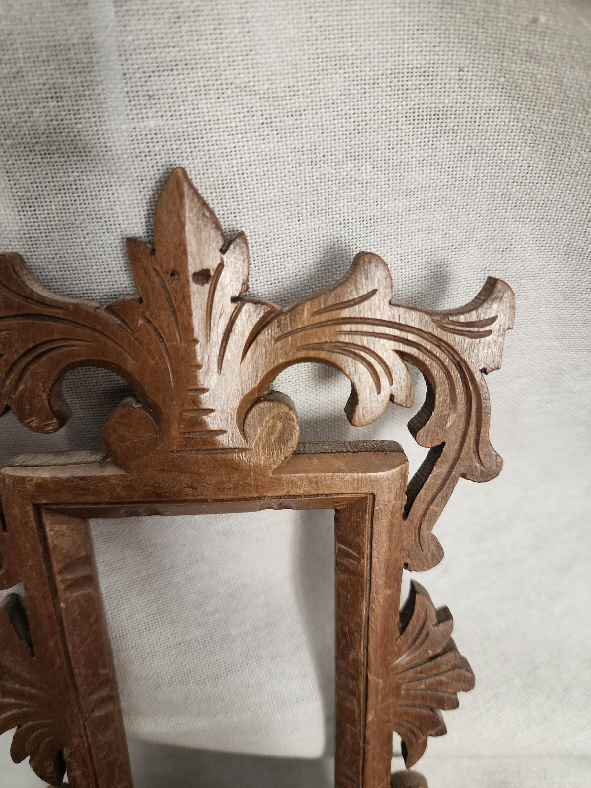 Vintage Hand-Carved Wooden Frame | Baroque Rococo Revival Mini Frame | Ornate Wall or Tabletop Decor