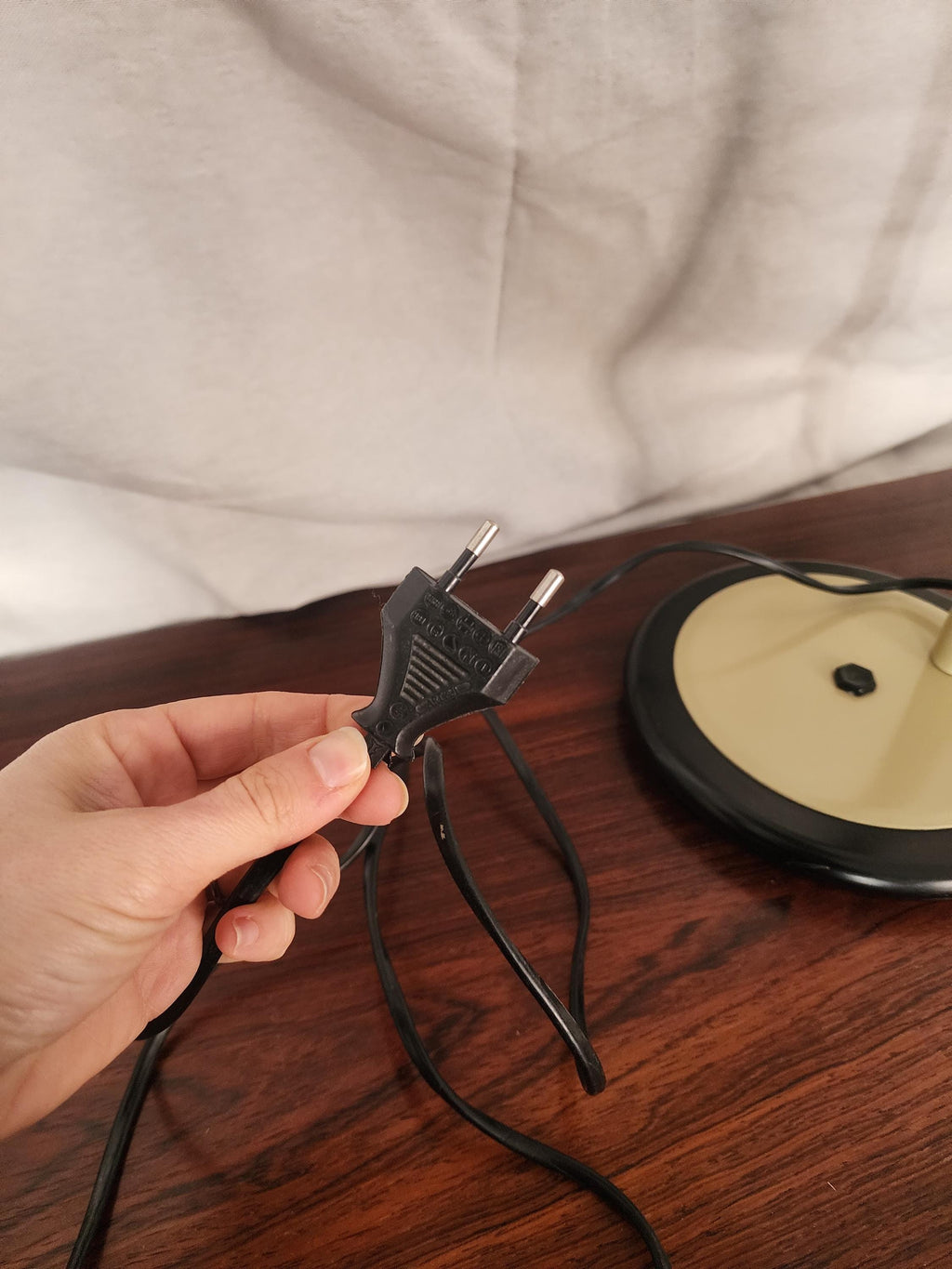 Vintage Gooseneck Desk Lamp | 1970s Black & Cream Adjustable Table Lamp | Mid-Century Modern Industrial Lighting