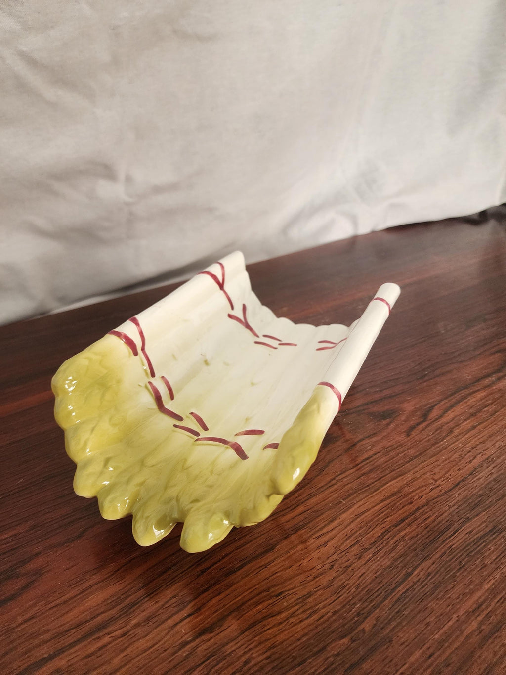 Vintage French Asparagus Majolica Dish | 1950s Faience Ceramic Tray | Hand-Painted Kitchenware from Sarreguemines Style