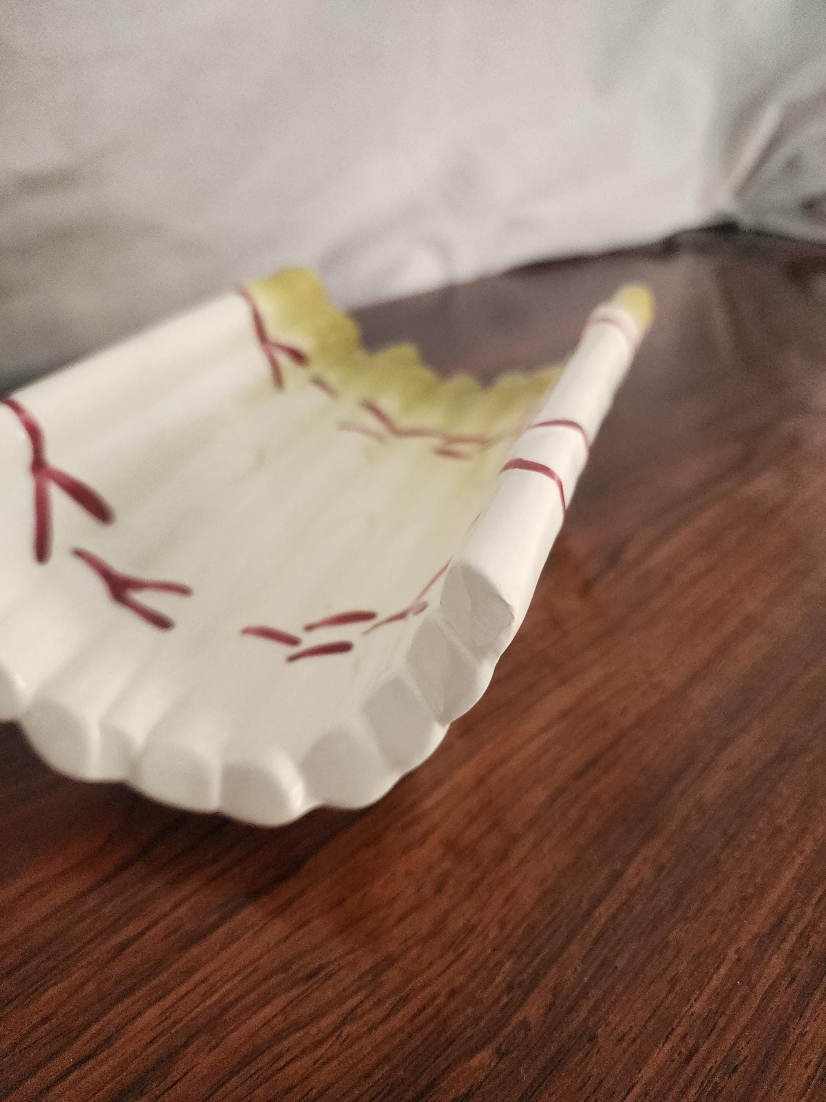 Vintage French Asparagus Majolica Dish | 1950s Faience Ceramic Tray | Hand-Painted Kitchenware from Sarreguemines Style