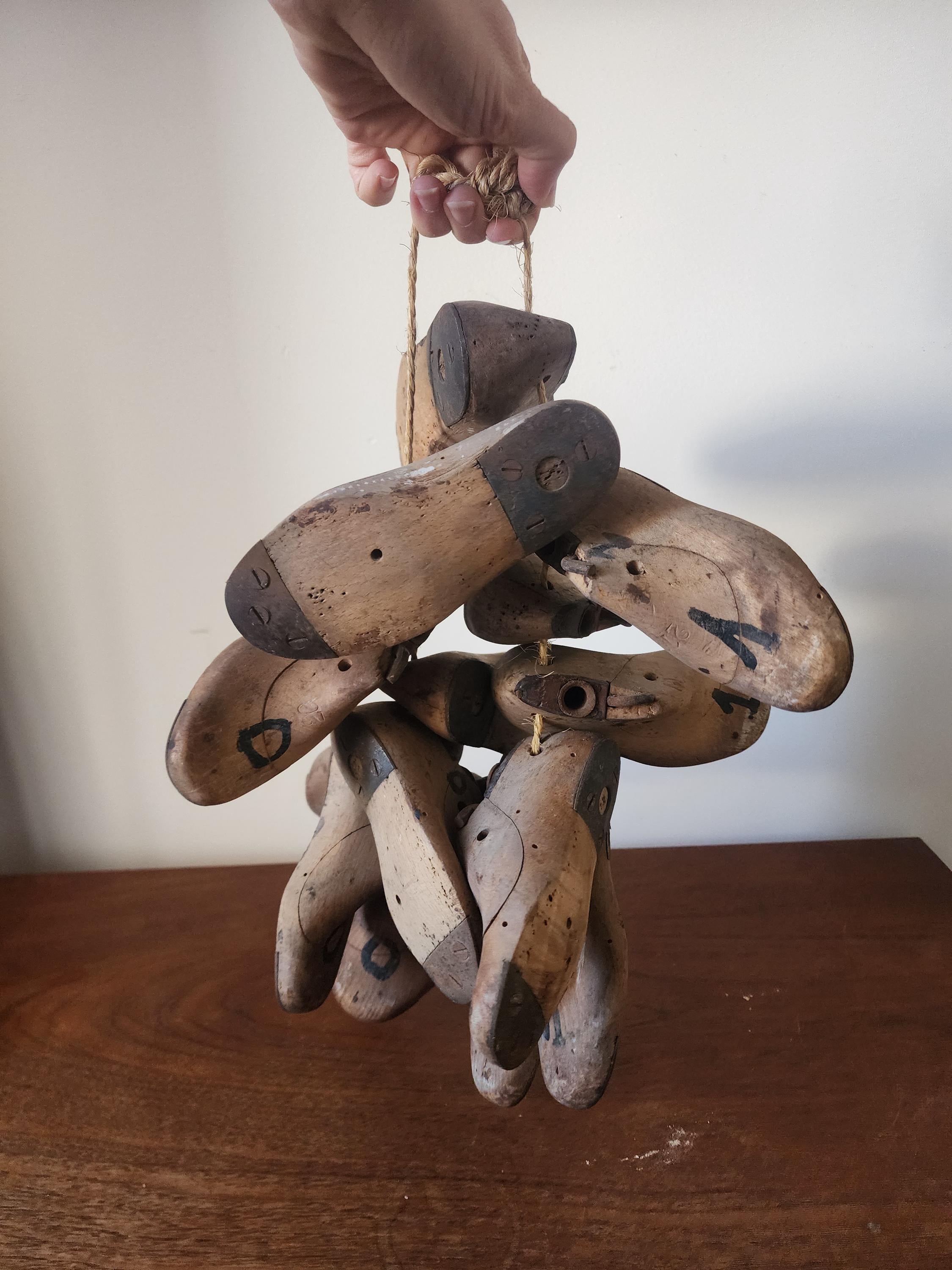 Vintage Wooden Shoe Last Collection | Cobbler Forms | Industrial Decor | Set of 14