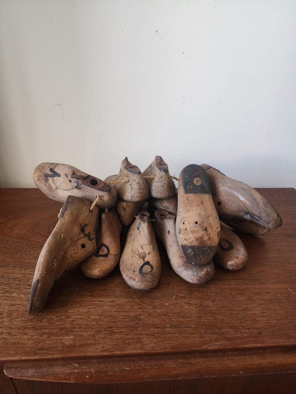 Vintage Wooden Shoe Last Collection | Cobbler Forms | Industrial Decor | Set of 14