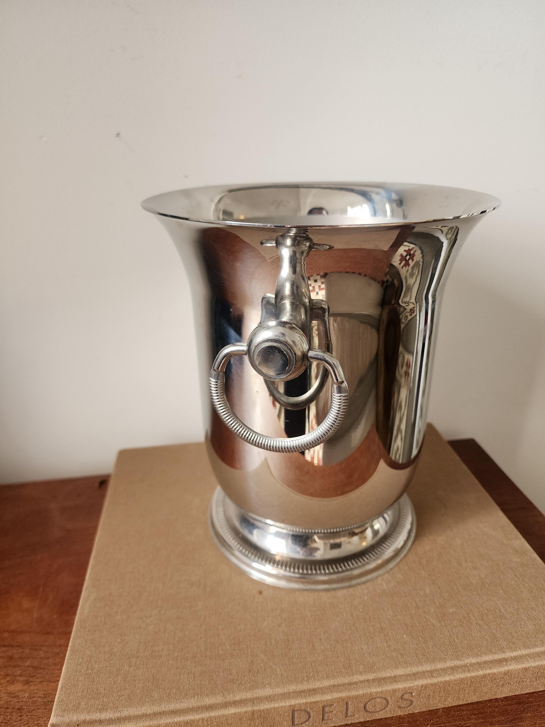 Vintage French Champagne Bucket Jean Couzon Stainless Steel Ice Bucket Wine Cooler France Barware 1970s Mid Century Entertaining