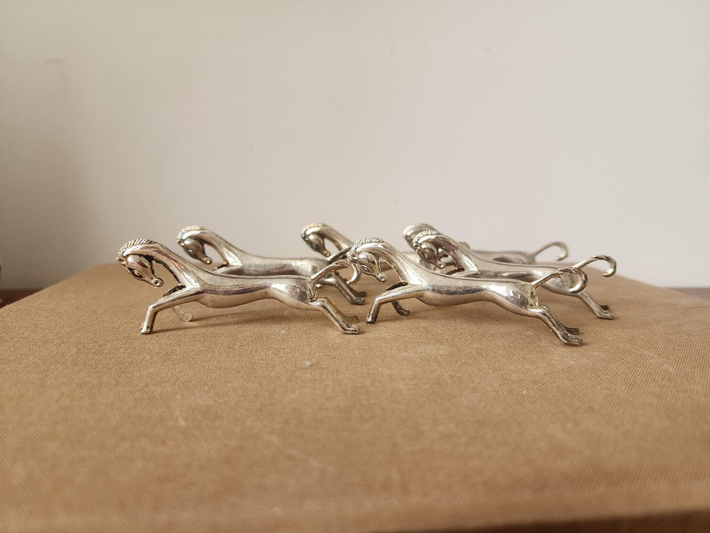Vintage Silver Horse Cutlery Rests Set of 6 Equestrian Knife Rests French Country Table Decor Easter Hosting Vintage Table Setting