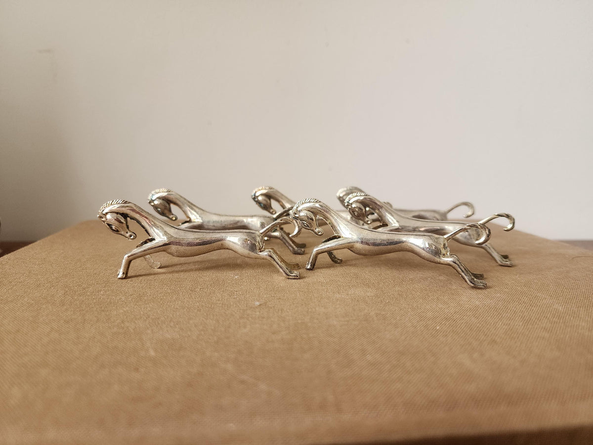 Vintage Silver Horse Cutlery Rests Set of 6 Equestrian Knife Rests French Country Table Decor Easter Hosting Vintage Table Setting