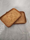 Vintage Bamboo Serving Tray Set of 2