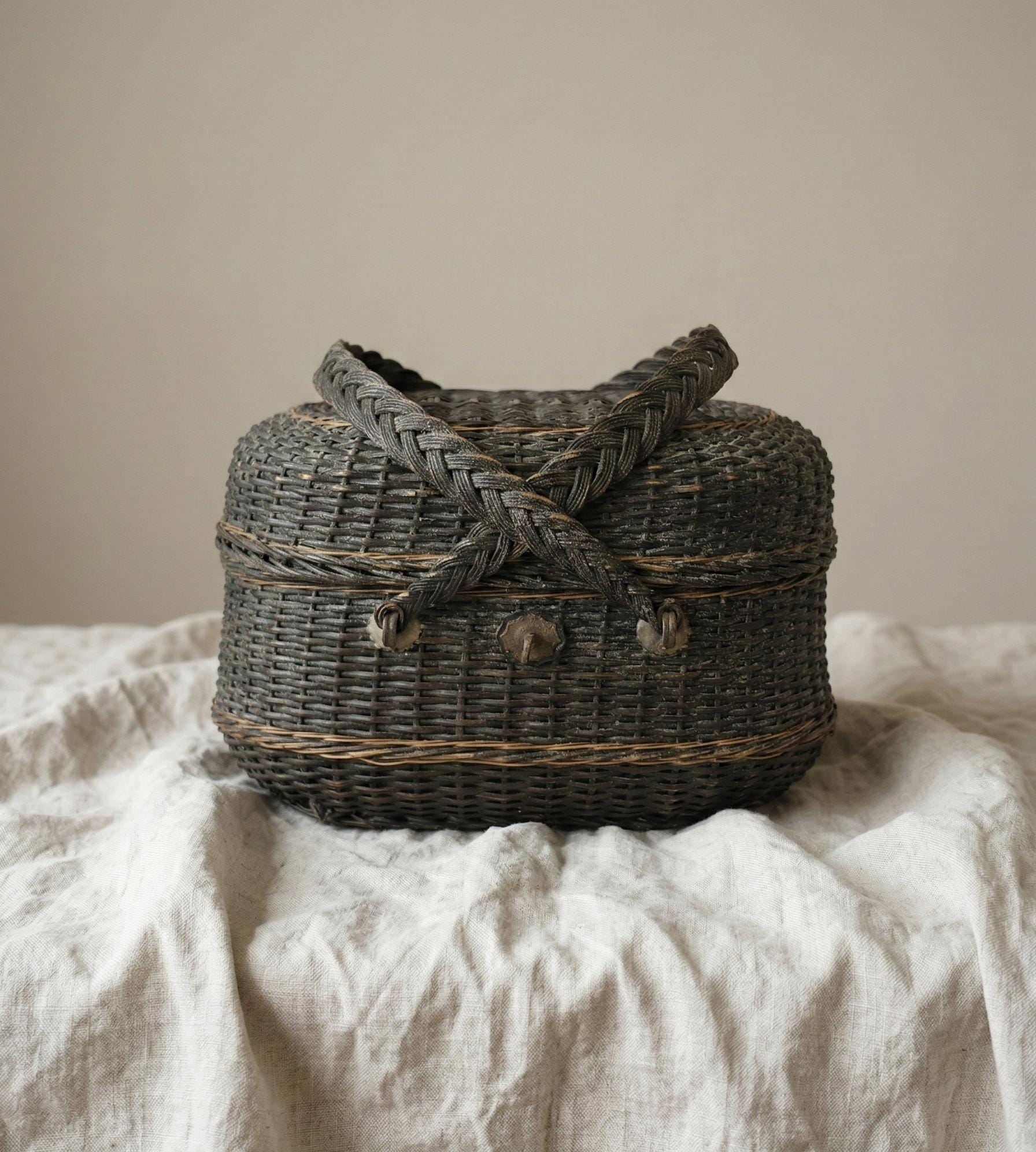Antique French Bressan Wicker Basket