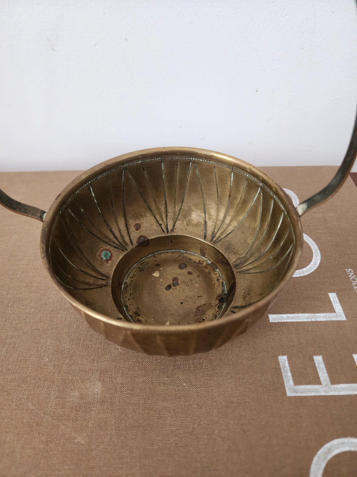 Vintage Brass Sugar Bowl with Tongs, French Style Brass Basket, Hollywood Regency Table Decor
