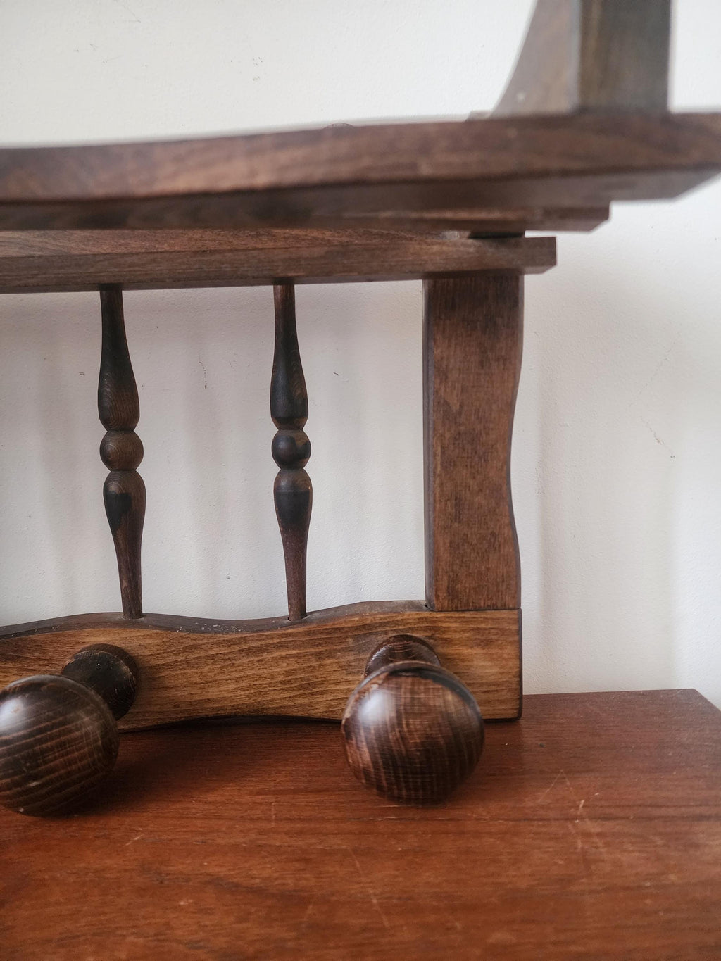 Vintage Wooden Wall Shelf with Hooks, Rustic Coat Rack Shelf, Farmhouse Entryway Organizer