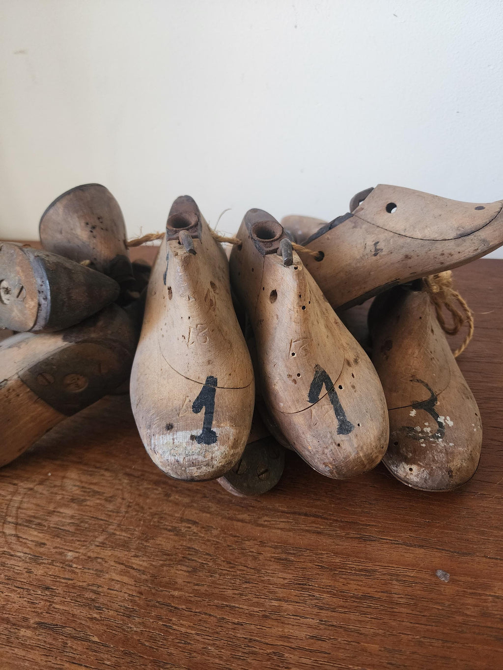 Vintage Wooden Shoe Last Collection | Cobbler Forms | Industrial Decor | Set of 14