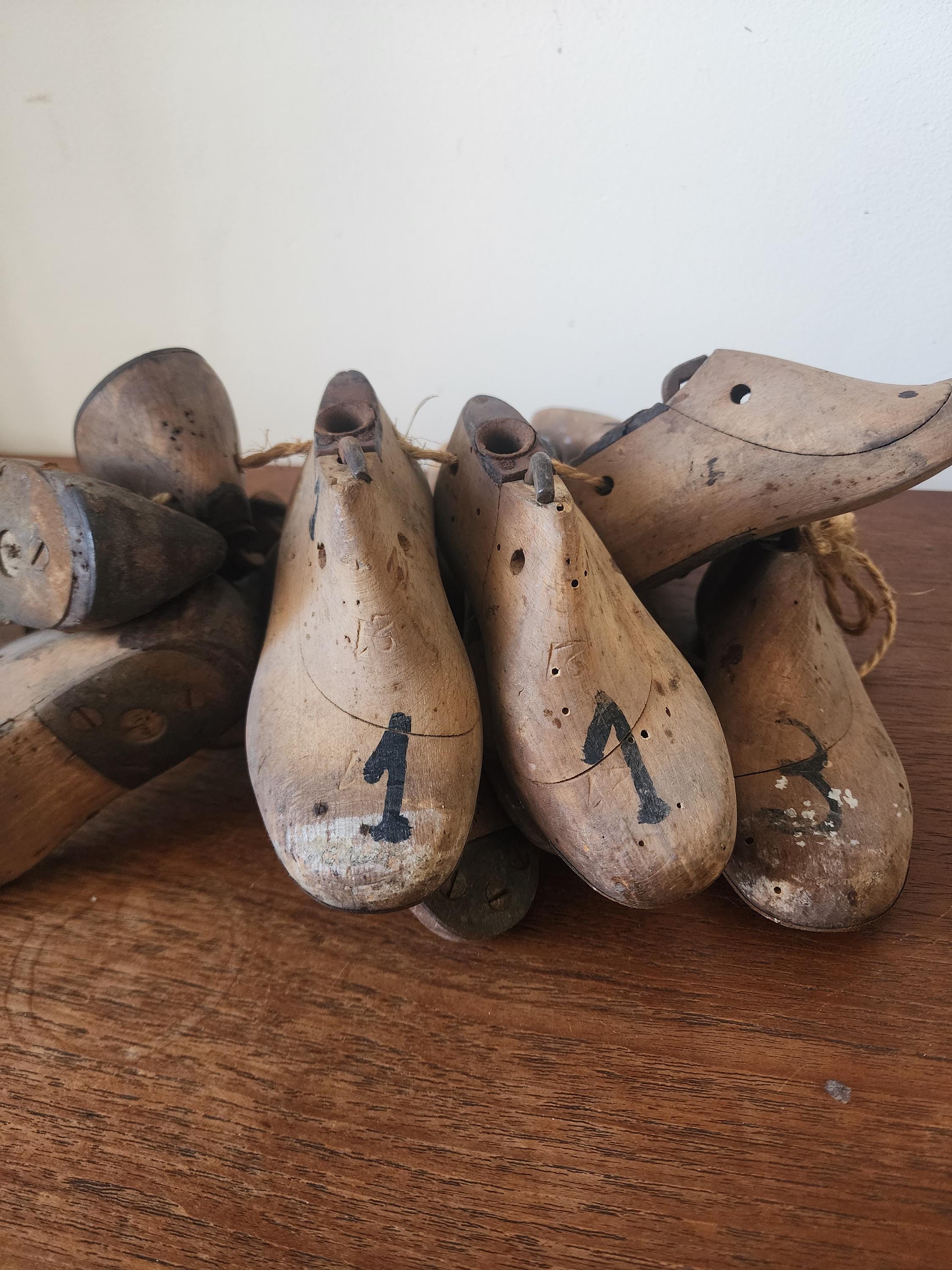 Vintage Wooden Shoe Last Collection | Cobbler Forms | Industrial Decor | Set of 14