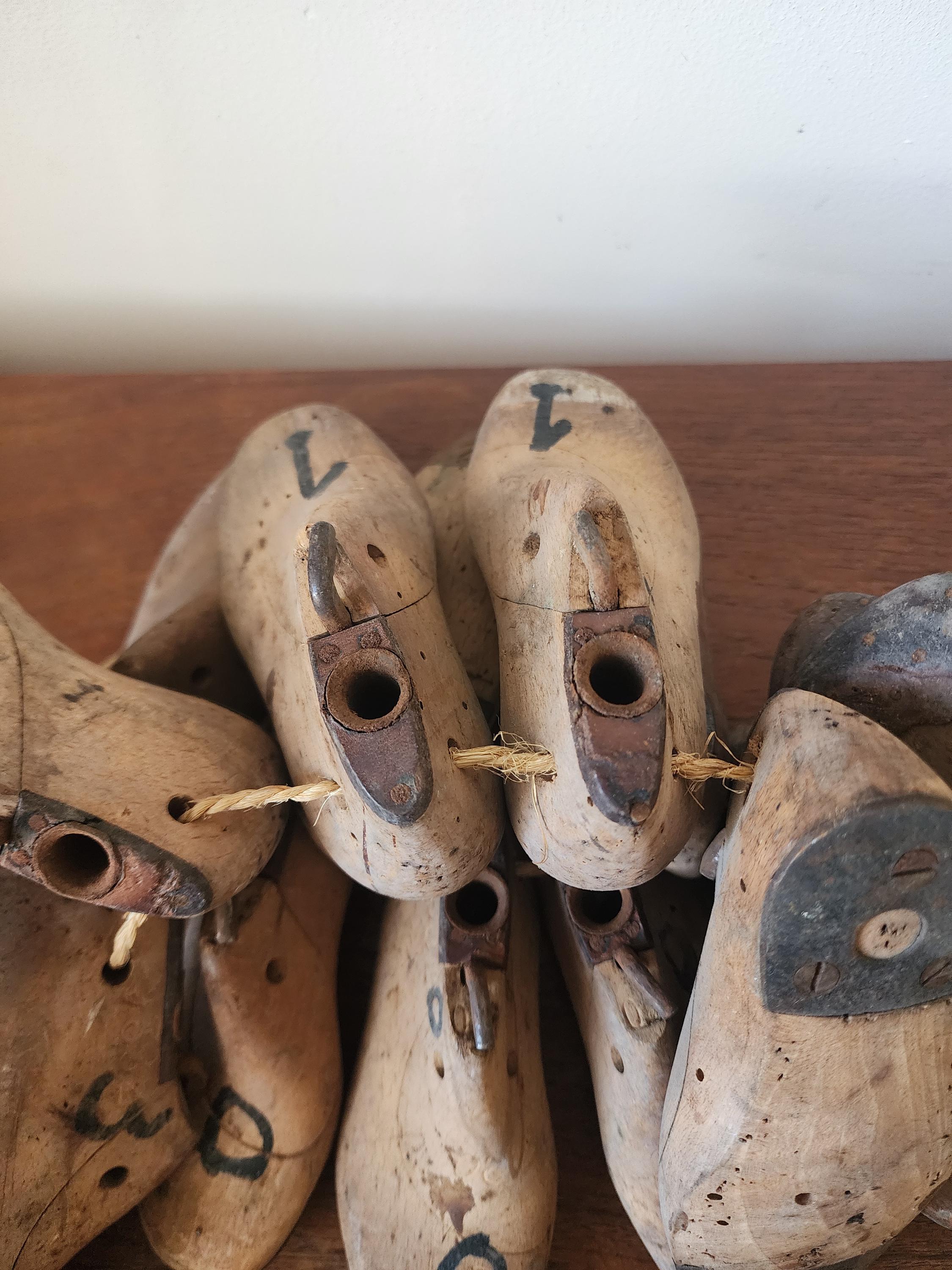 Vintage Wooden Shoe Last Collection | Cobbler Forms | Industrial Decor | Set of 14