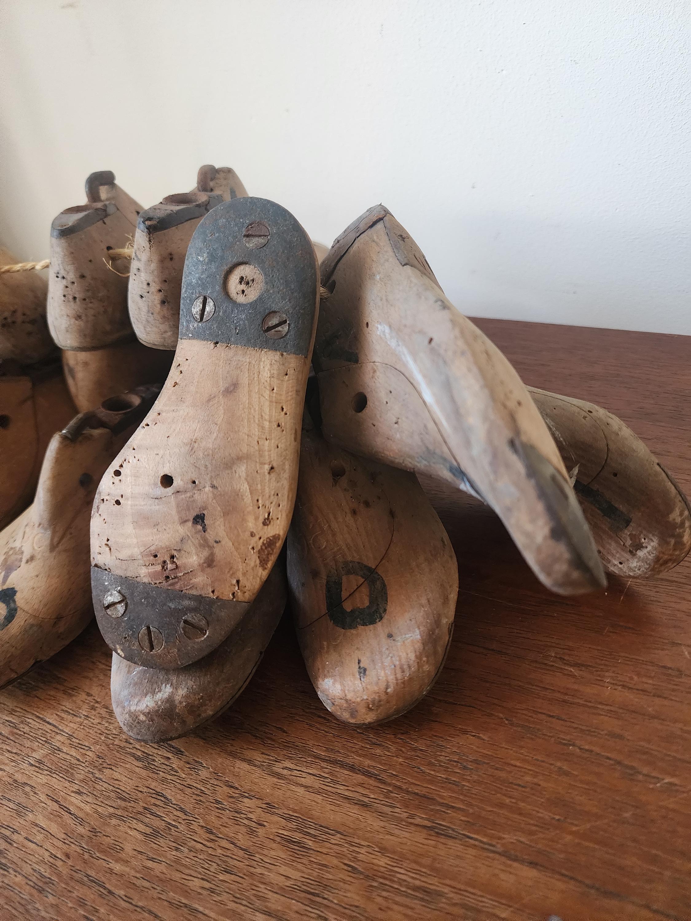 Vintage Wooden Shoe Last Collection | Cobbler Forms | Industrial Decor | Set of 14