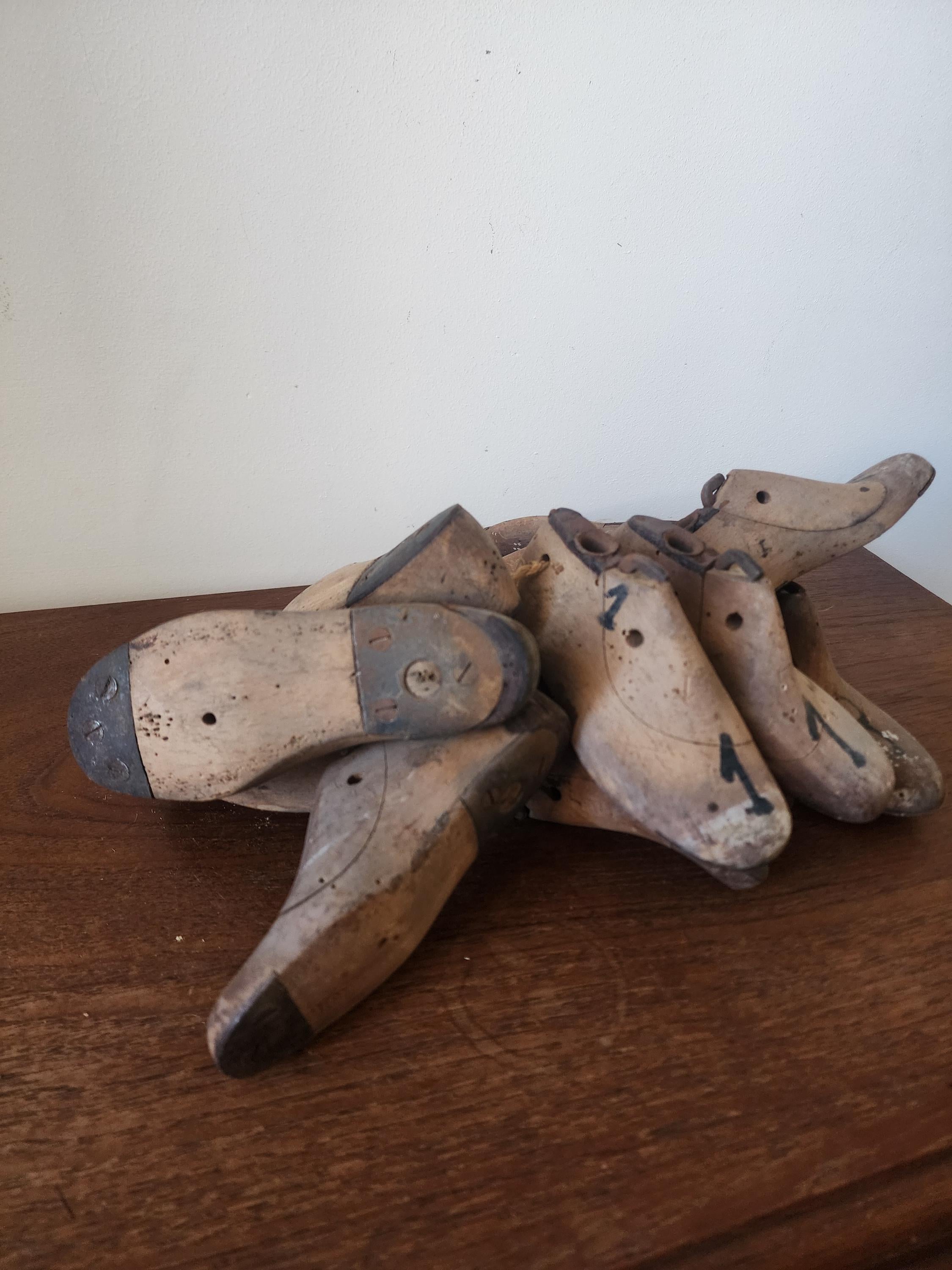 Vintage Wooden Shoe Last Collection | Cobbler Forms | Industrial Decor | Set of 14