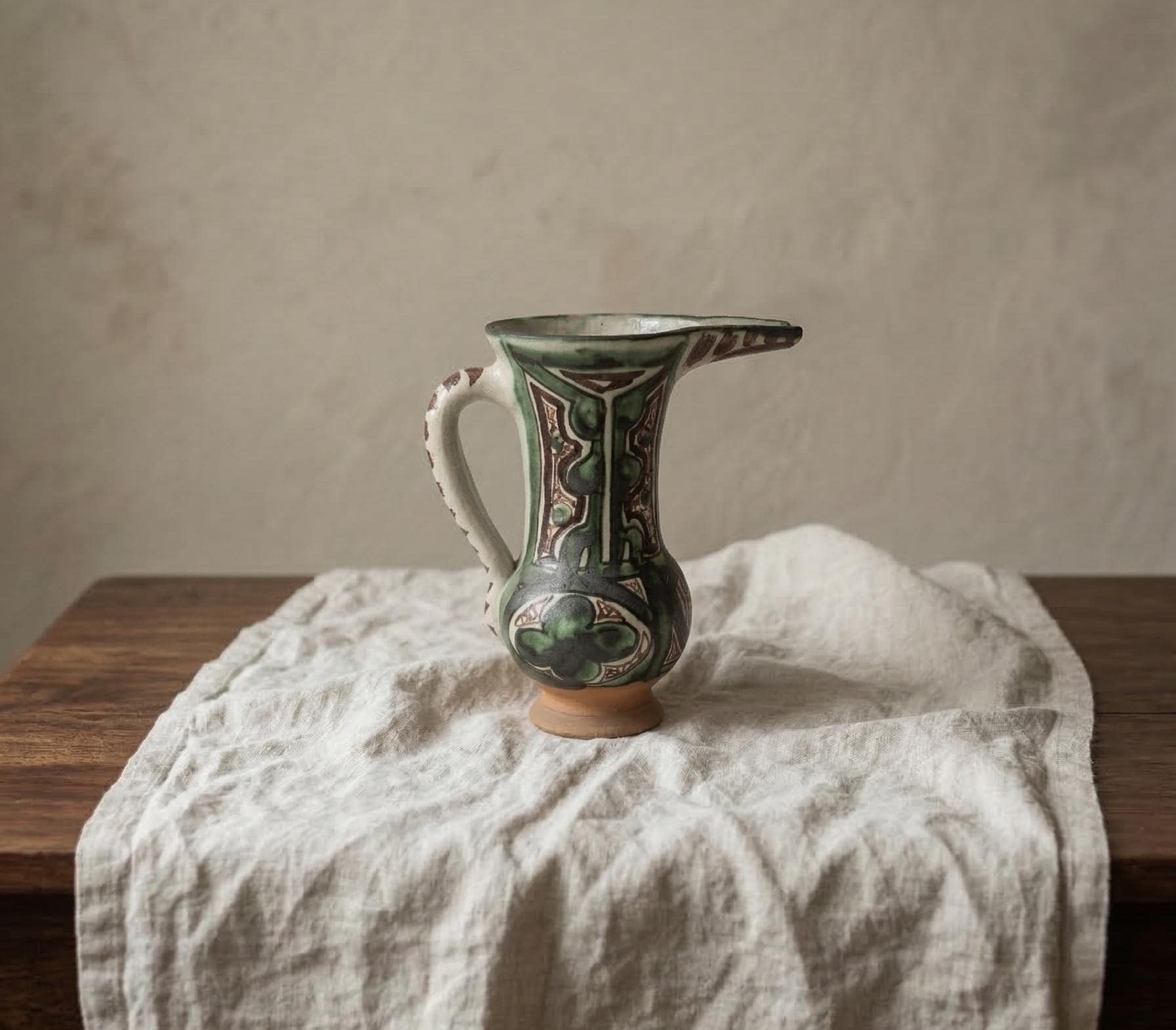 Vintage Punter Art Nouveau Pottery Pitcher