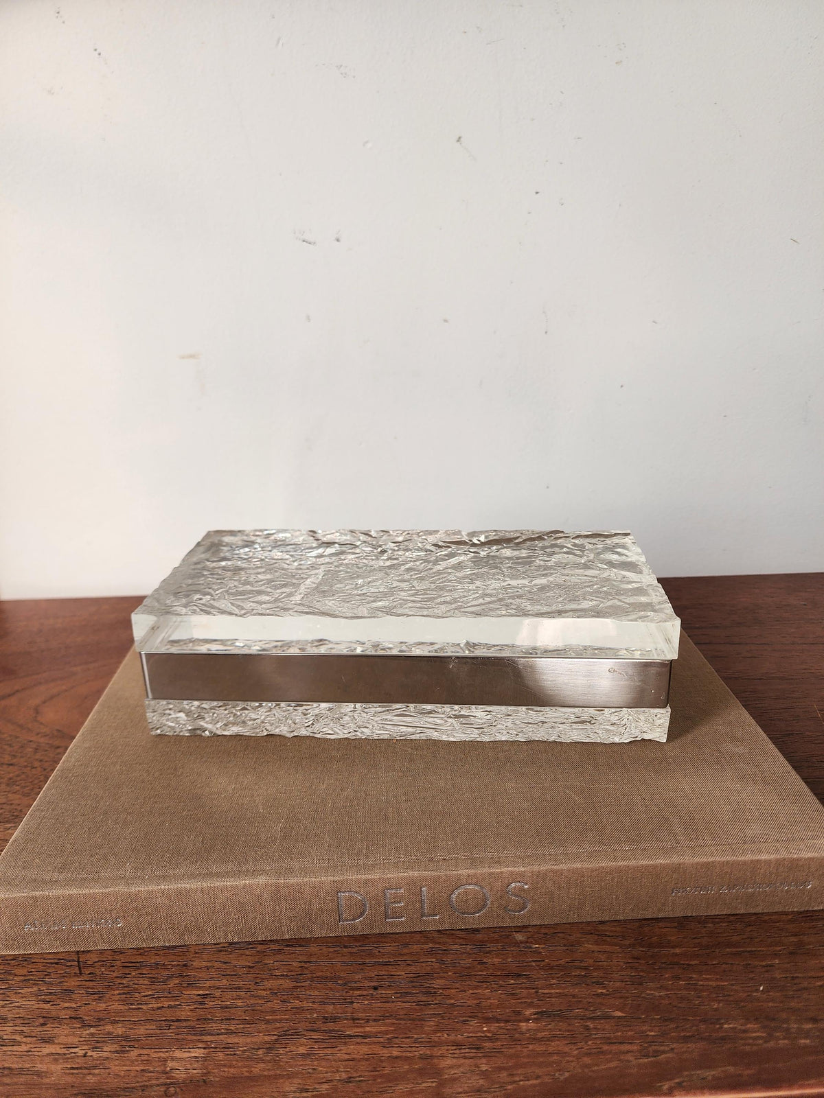 Willy Rizzo Style Lucite Ice Box, Mid Century Modern Lucite Chrome Decorative Box, Hollywood Regency Jewelry Box, Vintage Modernist Desk Box