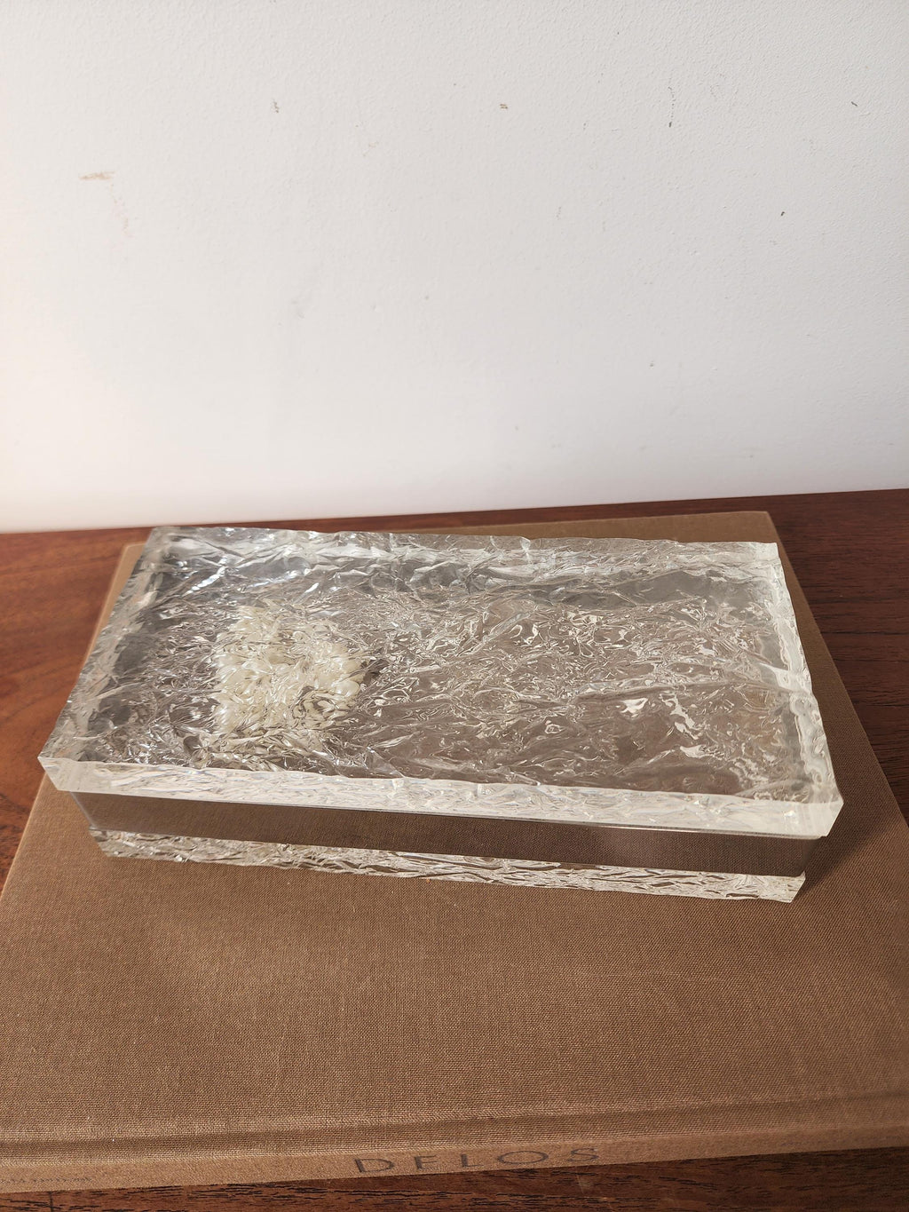 Willy Rizzo Style Lucite Ice Box, Mid Century Modern Lucite Chrome Decorative Box, Hollywood Regency Jewelry Box, Vintage Modernist Desk Box