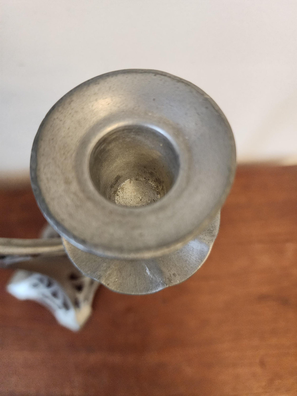 Pair Art Nouveau Pewter Candelabra Candle Holders, Vintage Two Arm Candlesticks Set, Decorative Gothic Revival Table Candle Holders