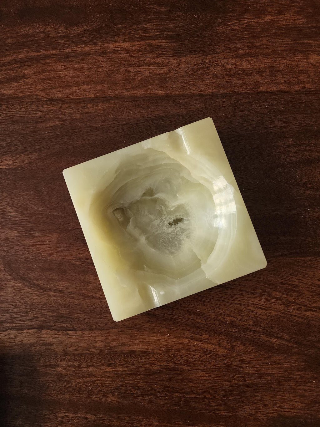 Vintage Mid Century Green Onyx Ashtray