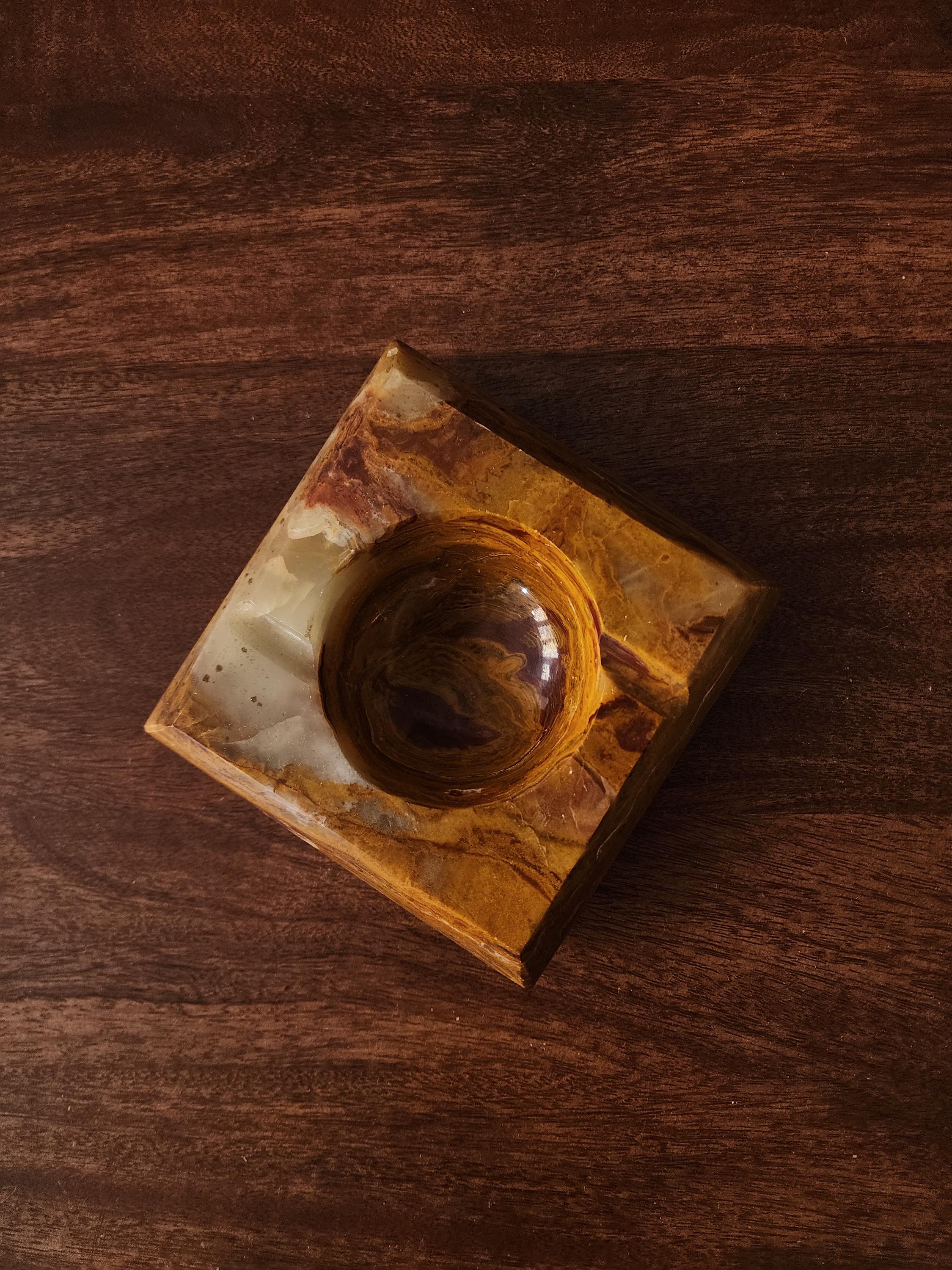 Vintage Onyx Marble Ashtray