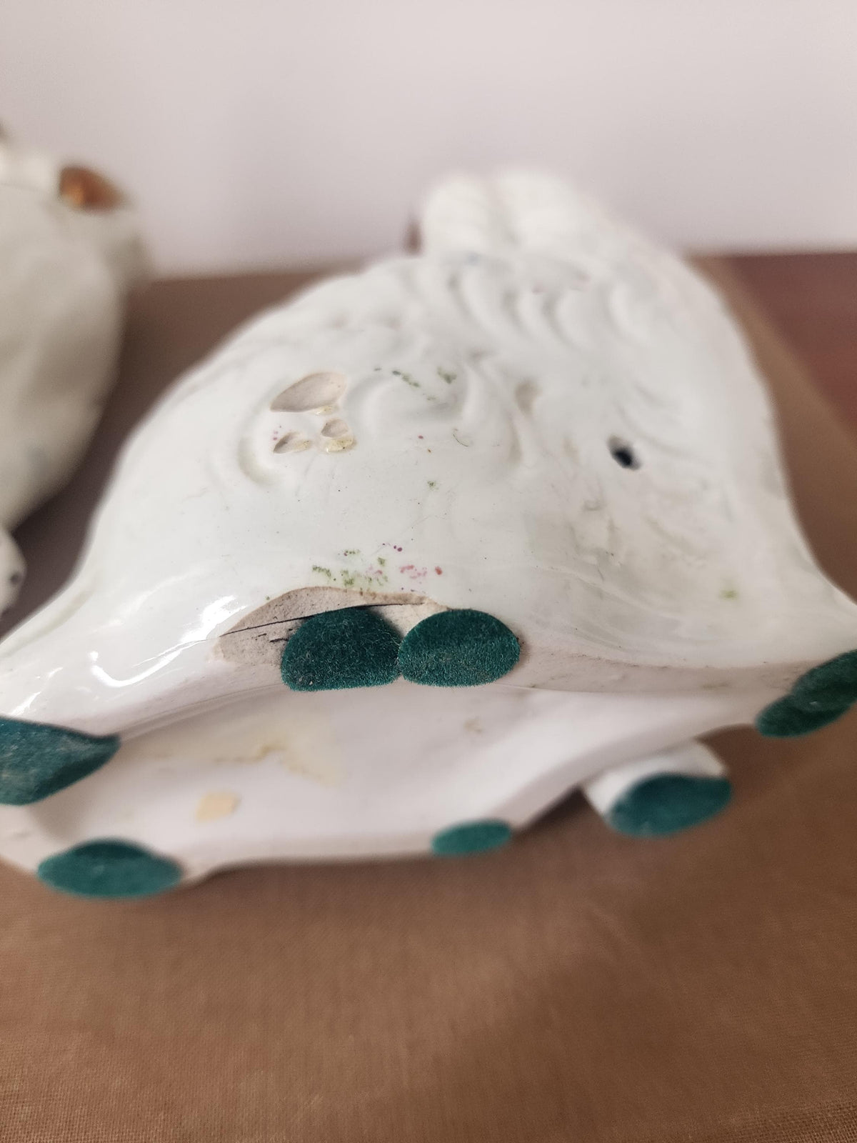 Vintage Staffordshire Spaniel Dog Figurines Pair, White Gold Ceramic Dogs, Staffordshire Style Dog Statues, Victorian Dog Decor