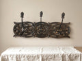 Vintage Carved Wood Wall Coat Rack With 3 Hooks