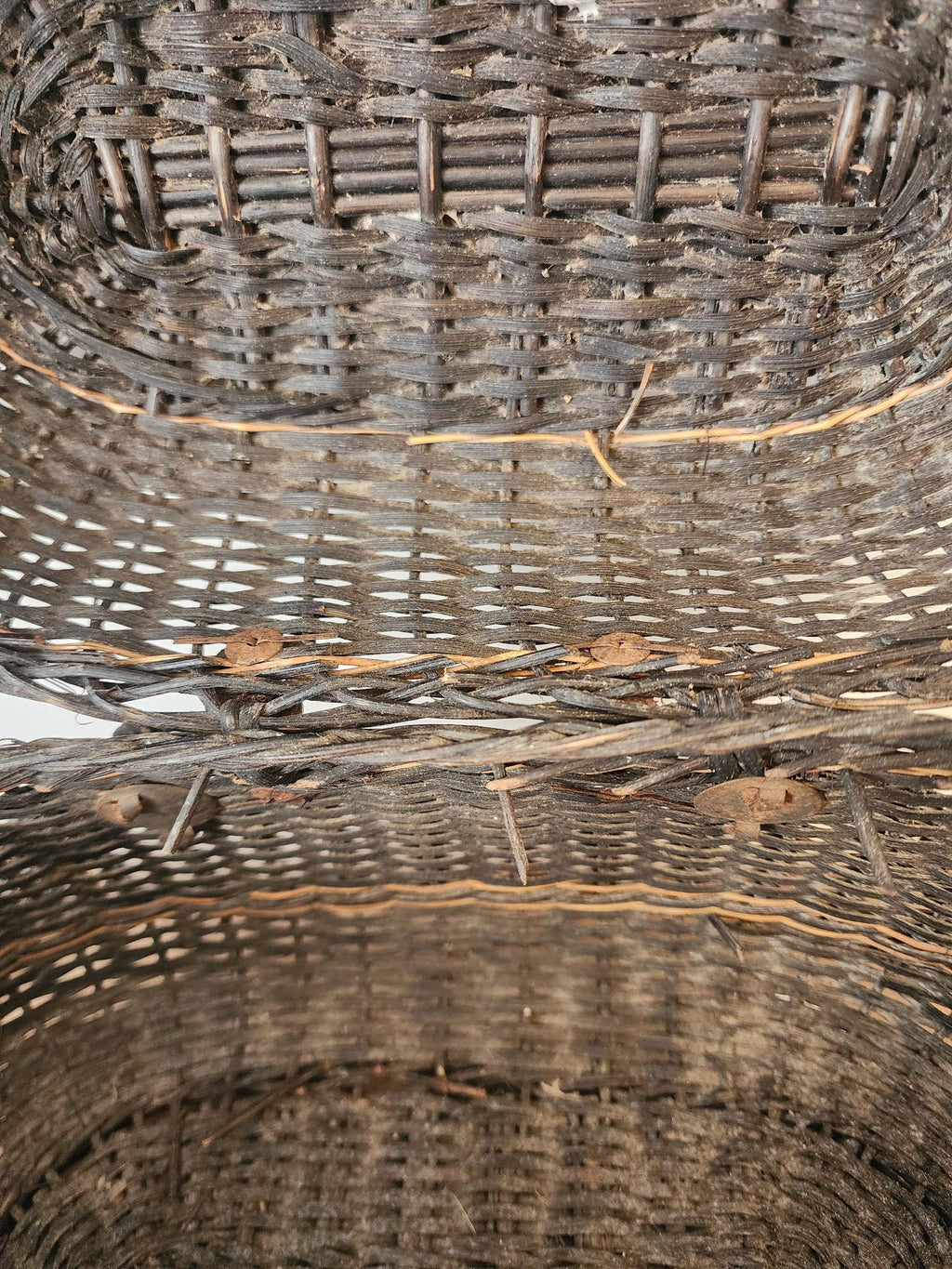 Antique French Bressan Wicker Basket, 19th Century Rustic Market Basket, Braided Handle Creel