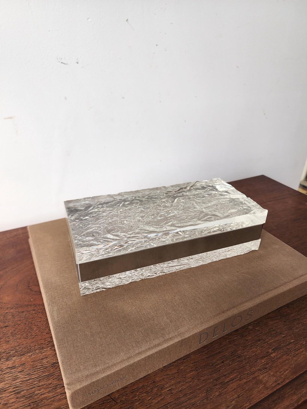 Willy Rizzo Style Lucite Ice Box, Mid Century Modern Lucite Chrome Decorative Box, Hollywood Regency Jewelry Box, Vintage Modernist Desk Box