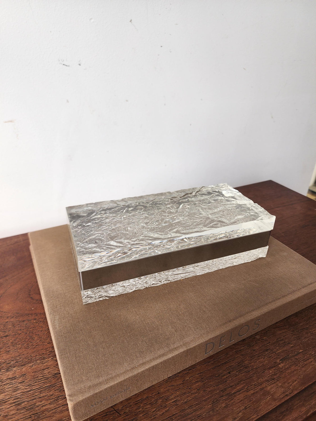 Willy Rizzo Style Lucite Ice Box, Mid Century Modern Lucite Chrome Decorative Box, Hollywood Regency Jewelry Box, Vintage Modernist Desk Box