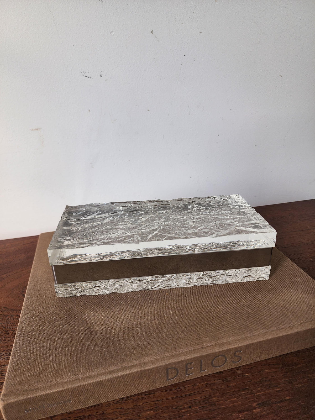 Willy Rizzo Style Lucite Ice Box, Mid Century Modern Lucite Chrome Decorative Box, Hollywood Regency Jewelry Box, Vintage Modernist Desk Box