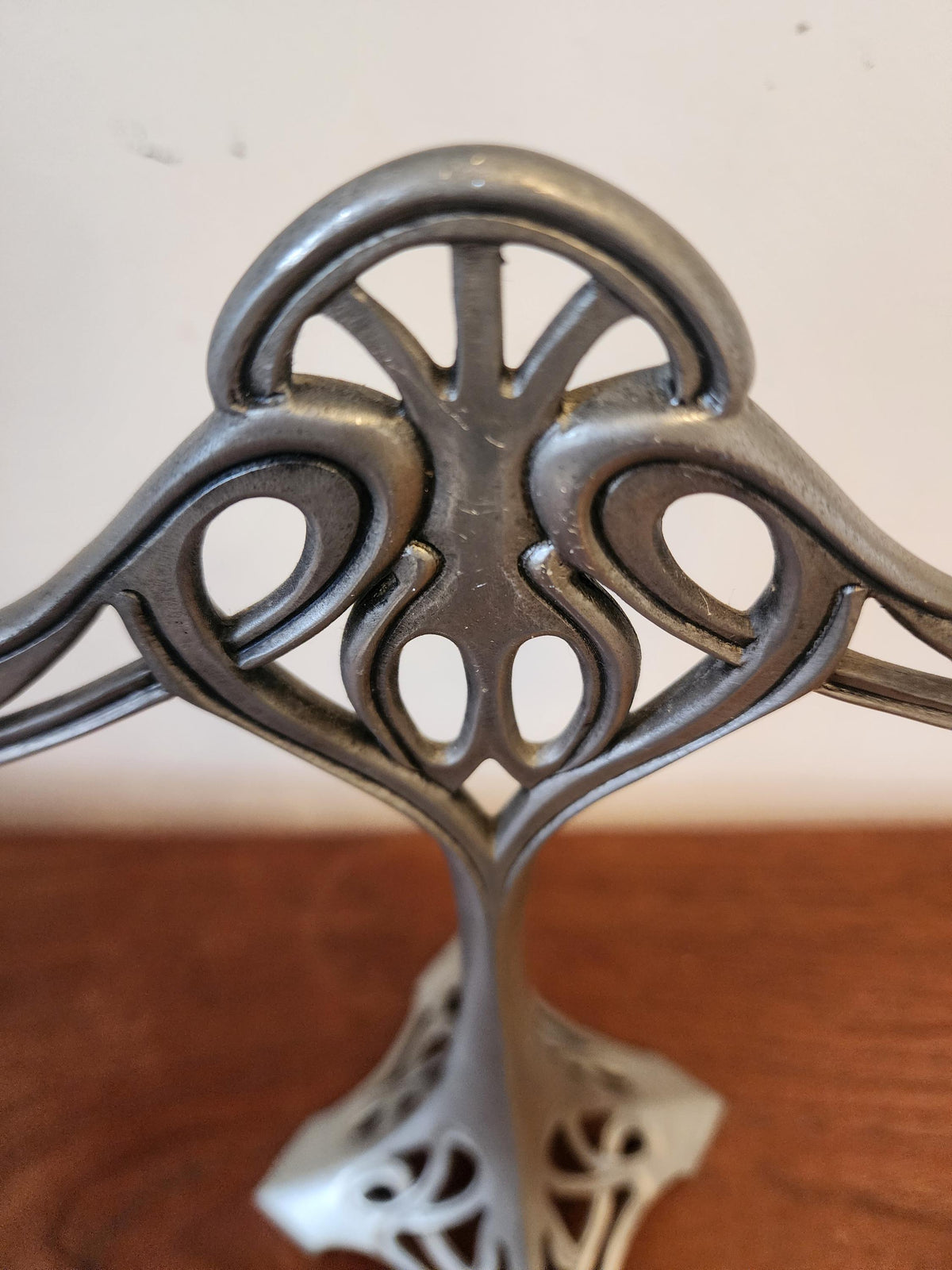 Pair Art Nouveau Pewter Candelabra Candle Holders, Vintage Two Arm Candlesticks Set, Decorative Gothic Revival Table Candle Holders
