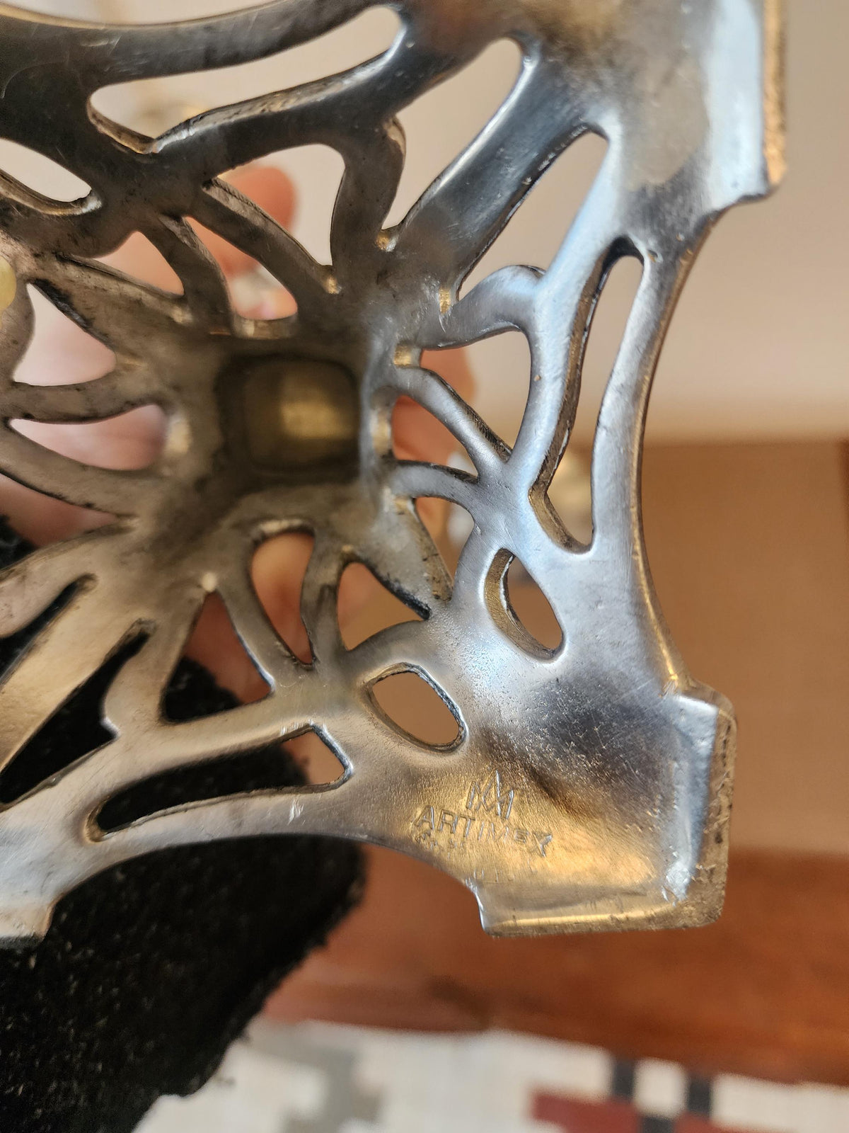 Pair Art Nouveau Pewter Candelabra Candle Holders, Vintage Two Arm Candlesticks Set, Decorative Gothic Revival Table Candle Holders