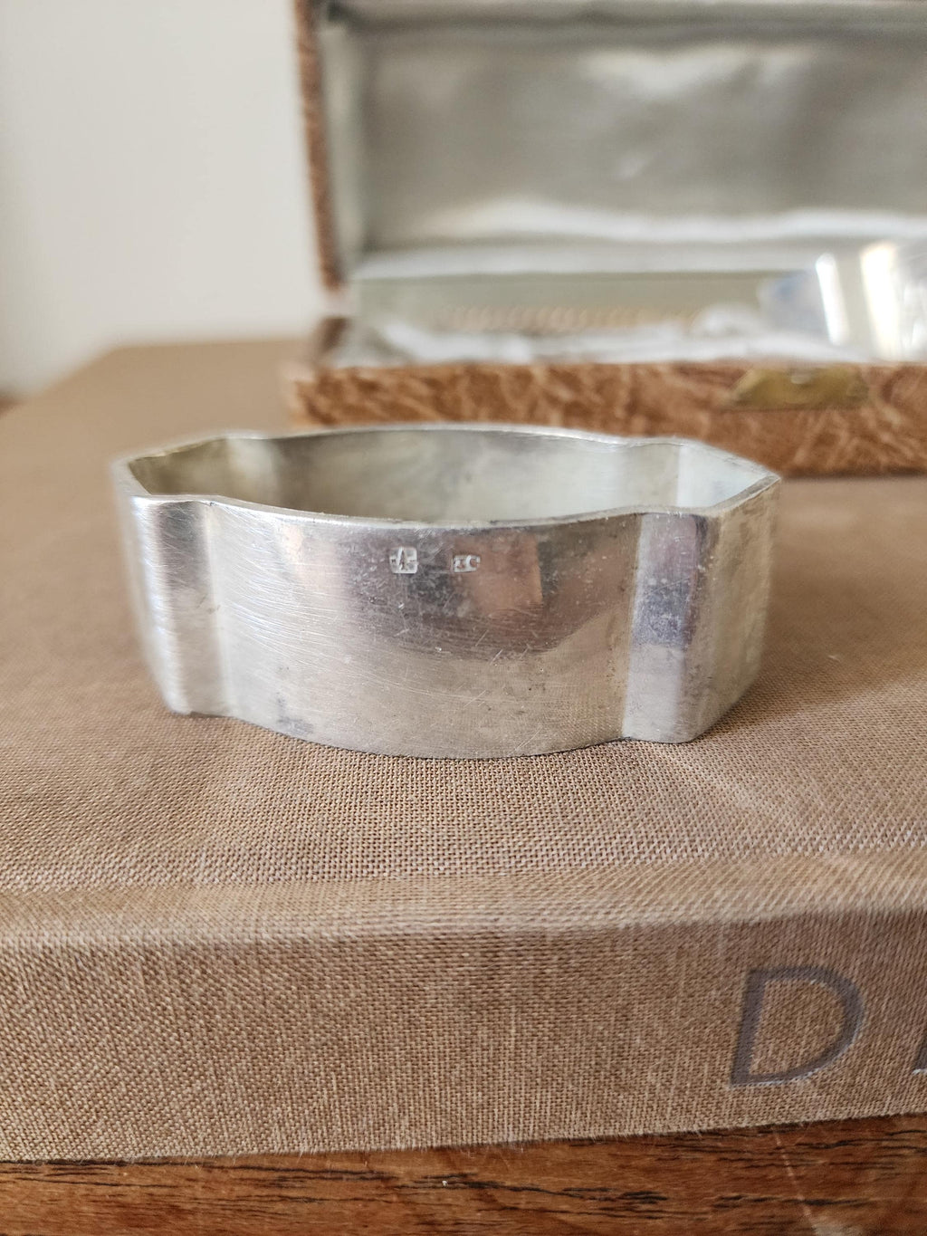 Vintage Monsieur Madame Napkin Rings with Box, French Silver Tone Napkin Holders Set, Romantic Table Setting, Wedding Table Decor
