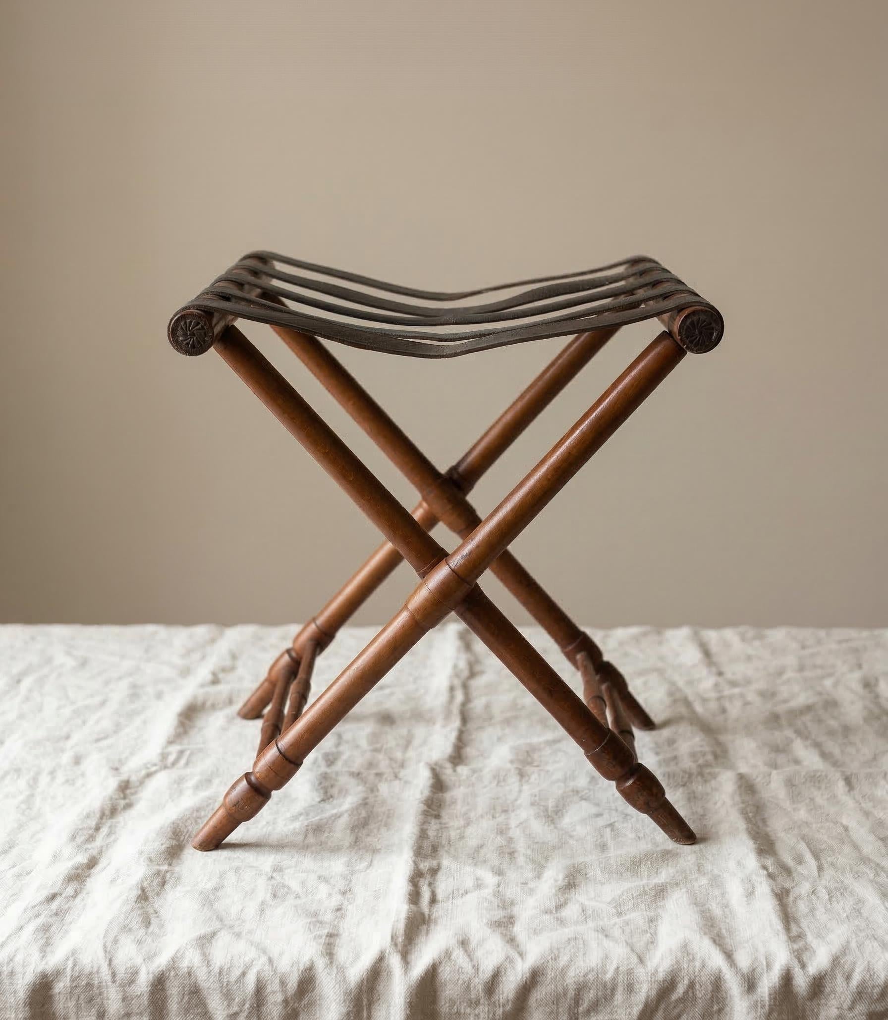 Vintage Folding Campaign Stool