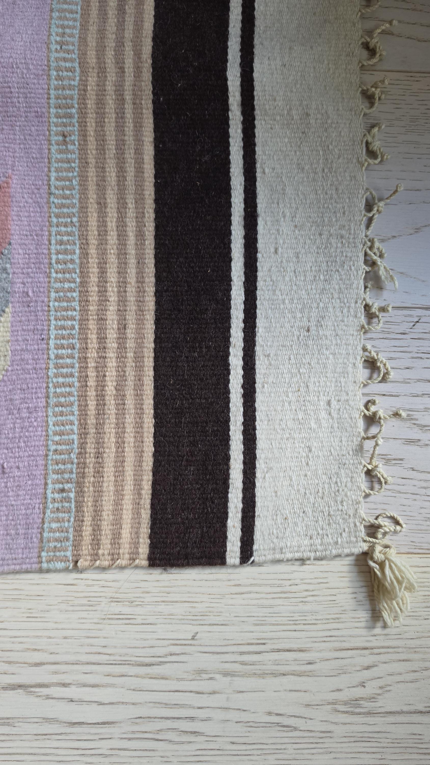 Vintage Southwestern Woven Rug Runner Pastel Geometric Tribal Textile Boho Hallway Carpet 60 Inch
