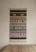 Vintage Southwestern Woven Rug Runner Pastel Geometric Tribal Textile Boho Hallway Carpet 60 Inch