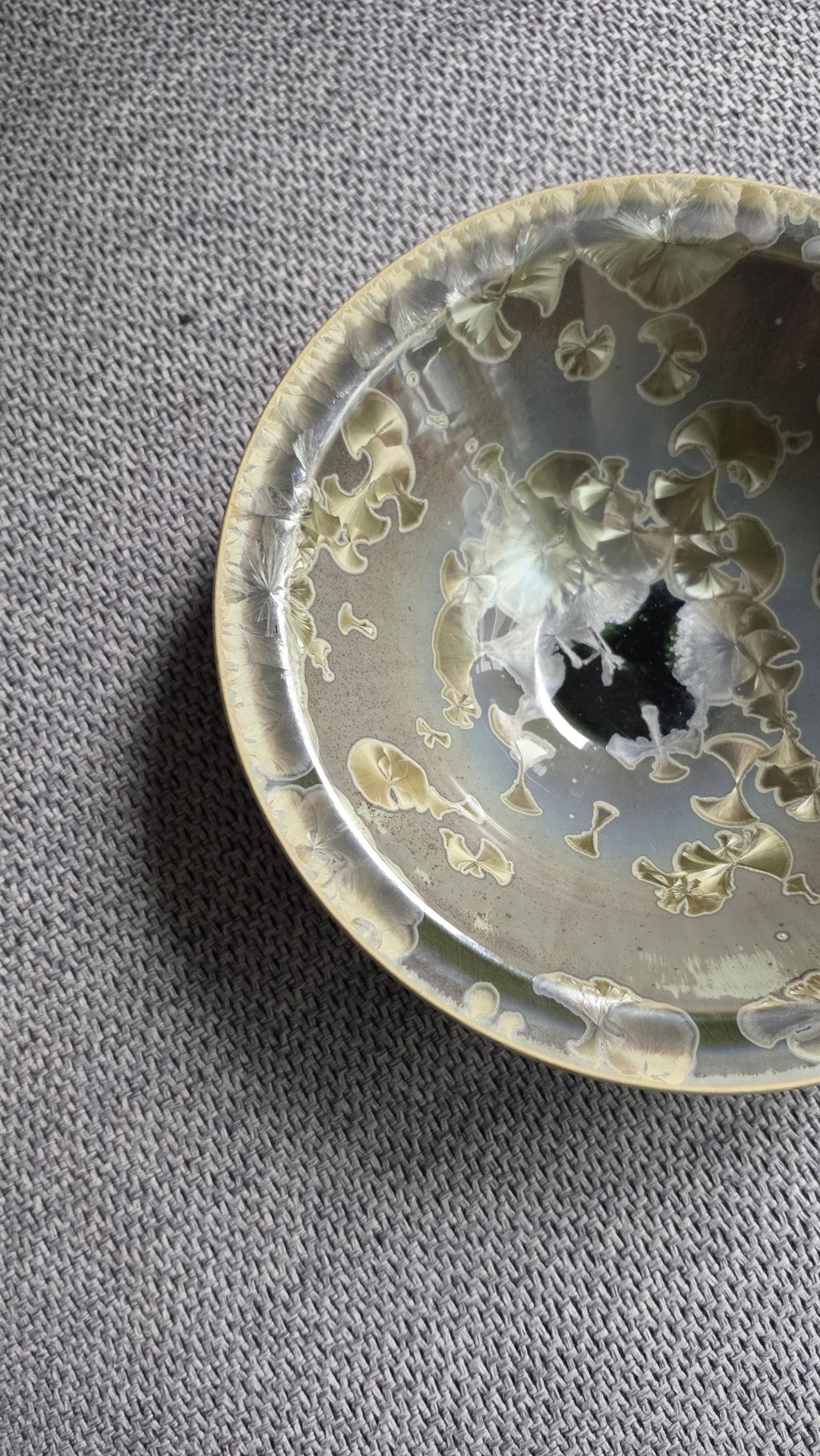 Vintage Crystalline Glaze Studio Pottery Bowl Signed Artist Dish, Mid Century Ceramic Art Bowl Green Drip Glaze Decorative Piece