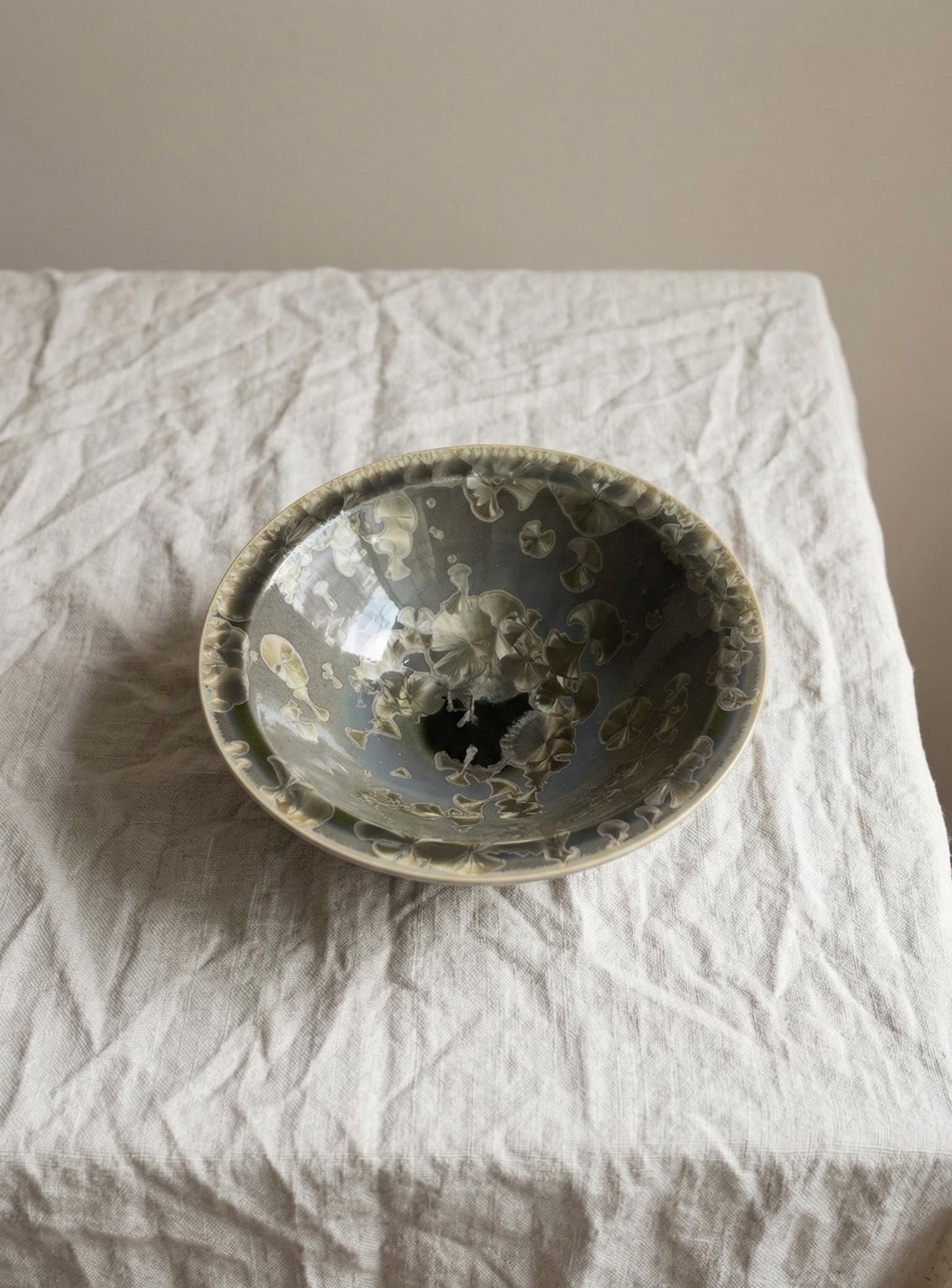 Vintage Crystalline Glaze Studio Pottery Bowl Signed Artist Dish